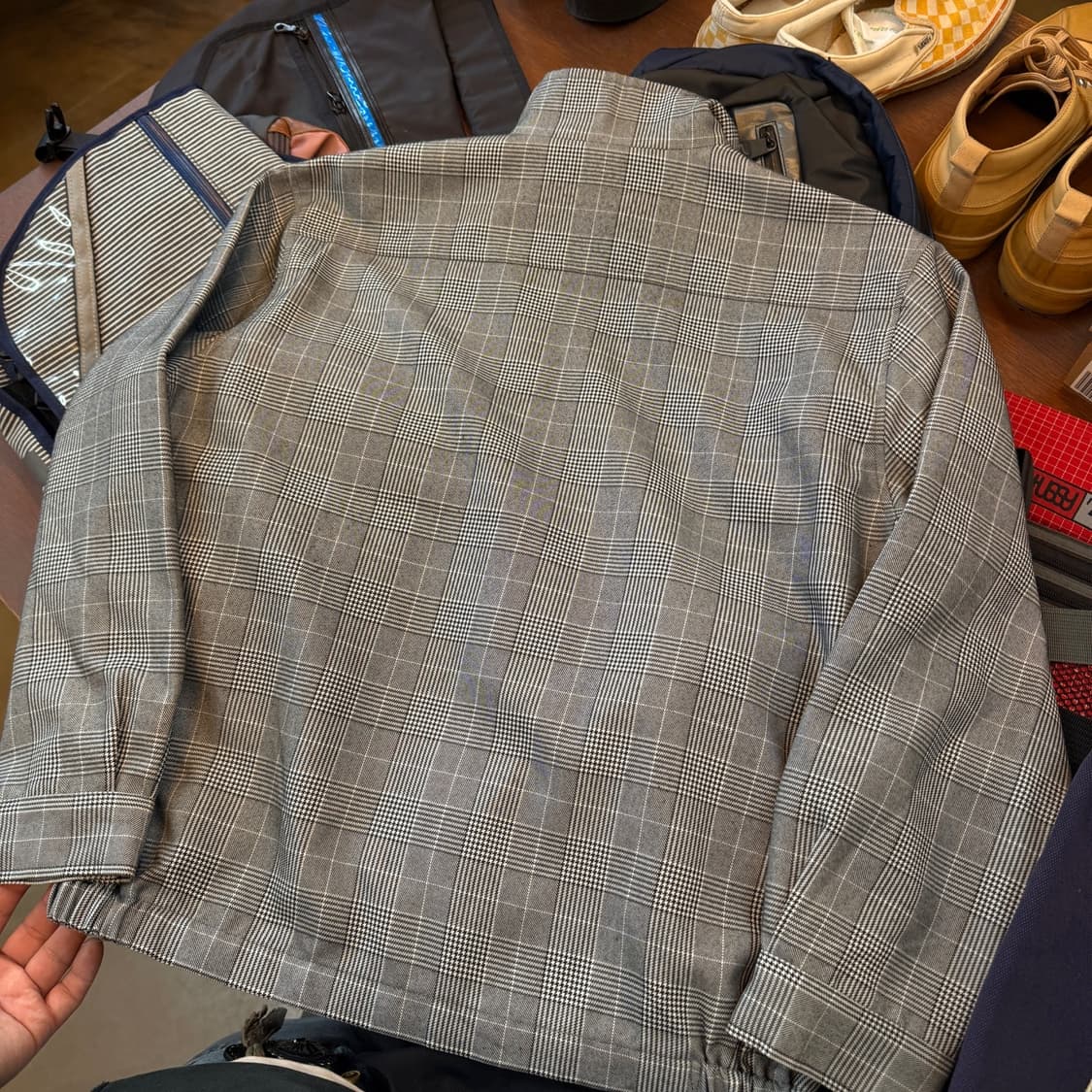 X GIRL 입생로랑 오마쥬 체크 패턴 블루종 상품이미지6