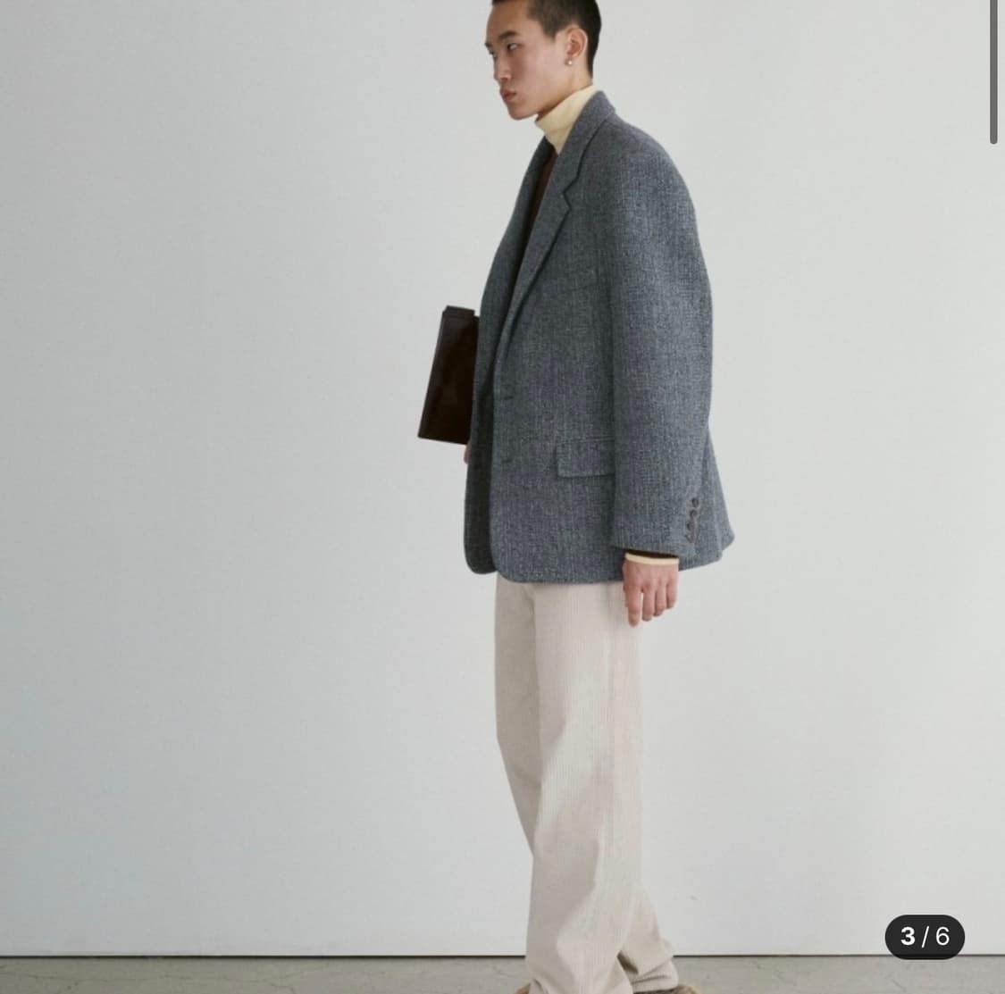 [L] 렉토 서스테이너블 울 블렌드 오버사이즈 자켓 다크 그레이 상품이미지3