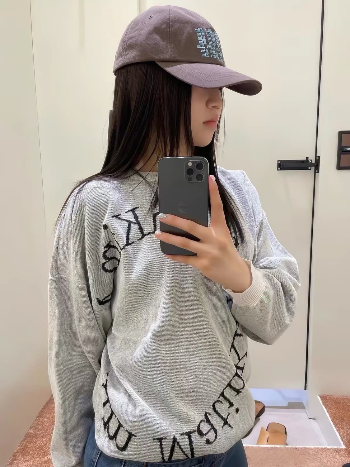 마뗑킴 오버핏 로고 니트 상품이미지4