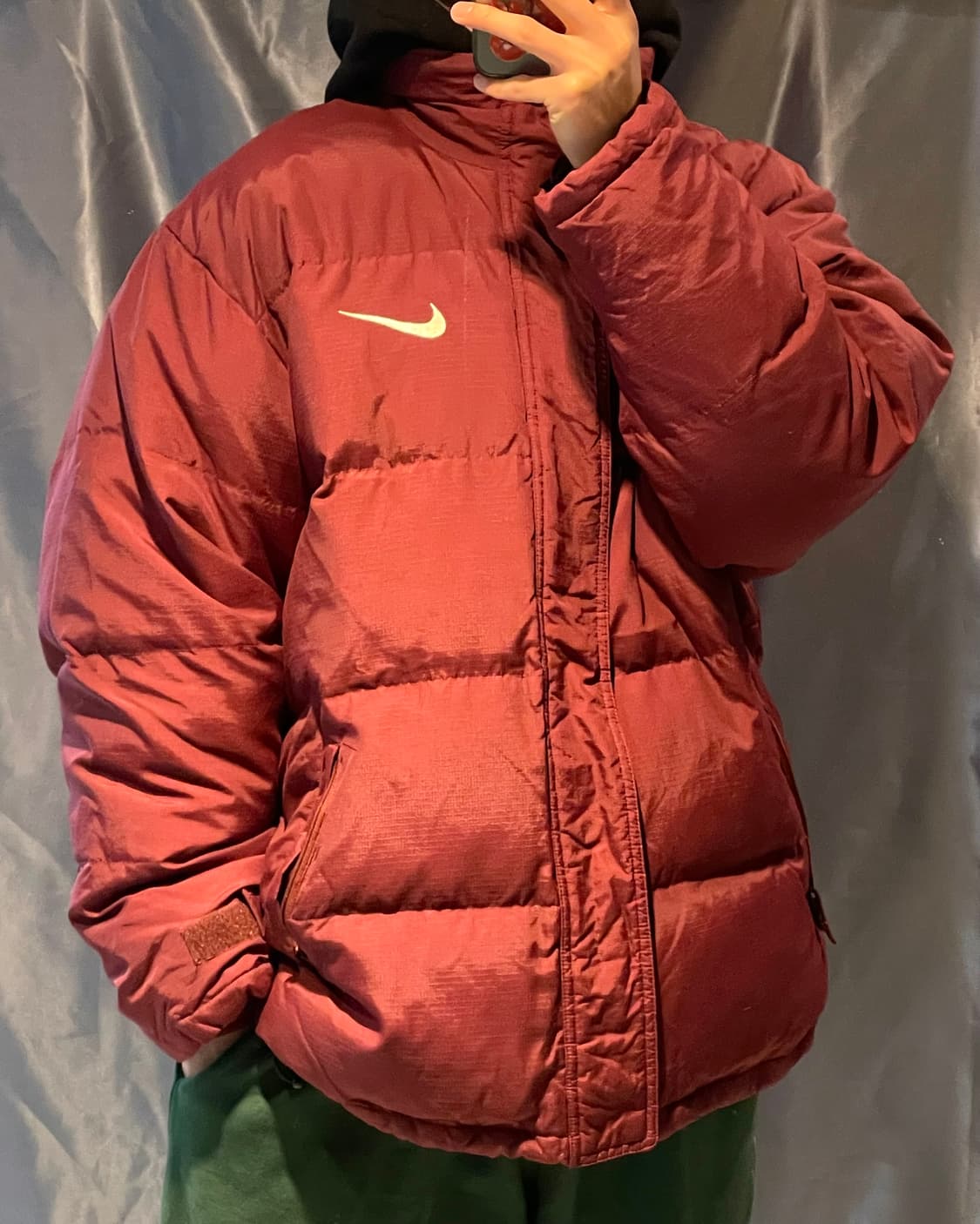 XXL 나이키 전후면 스우시 버건디 패딩 상품이미지1