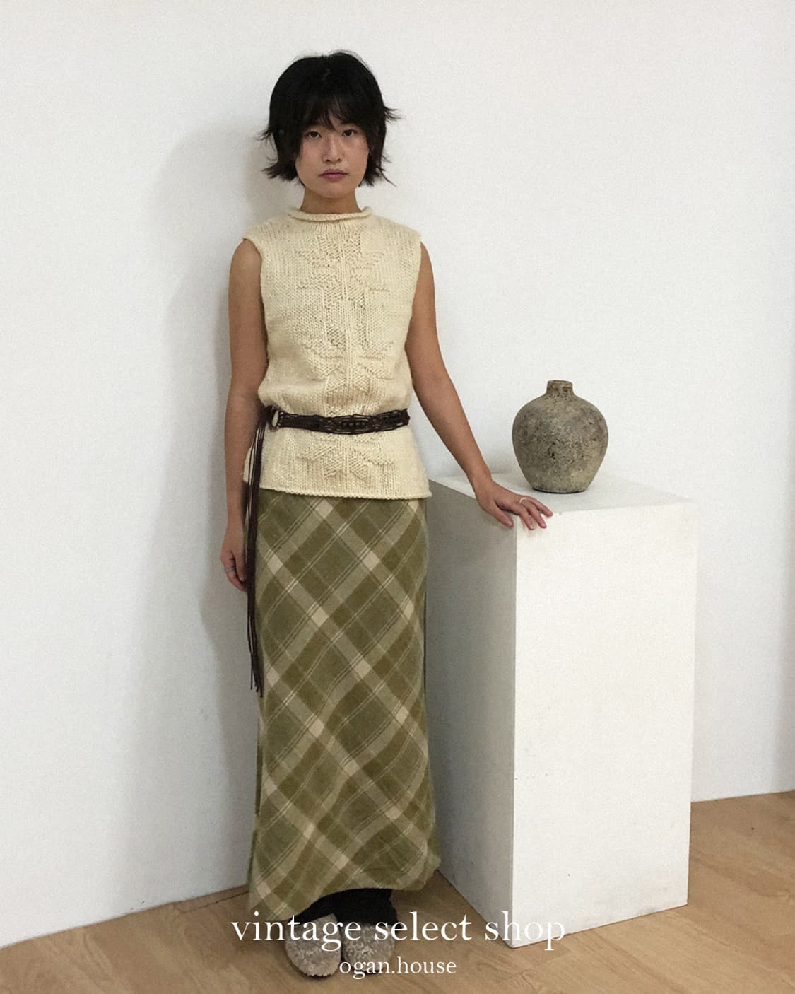 vintage snow wool knit vest 상품이미지2