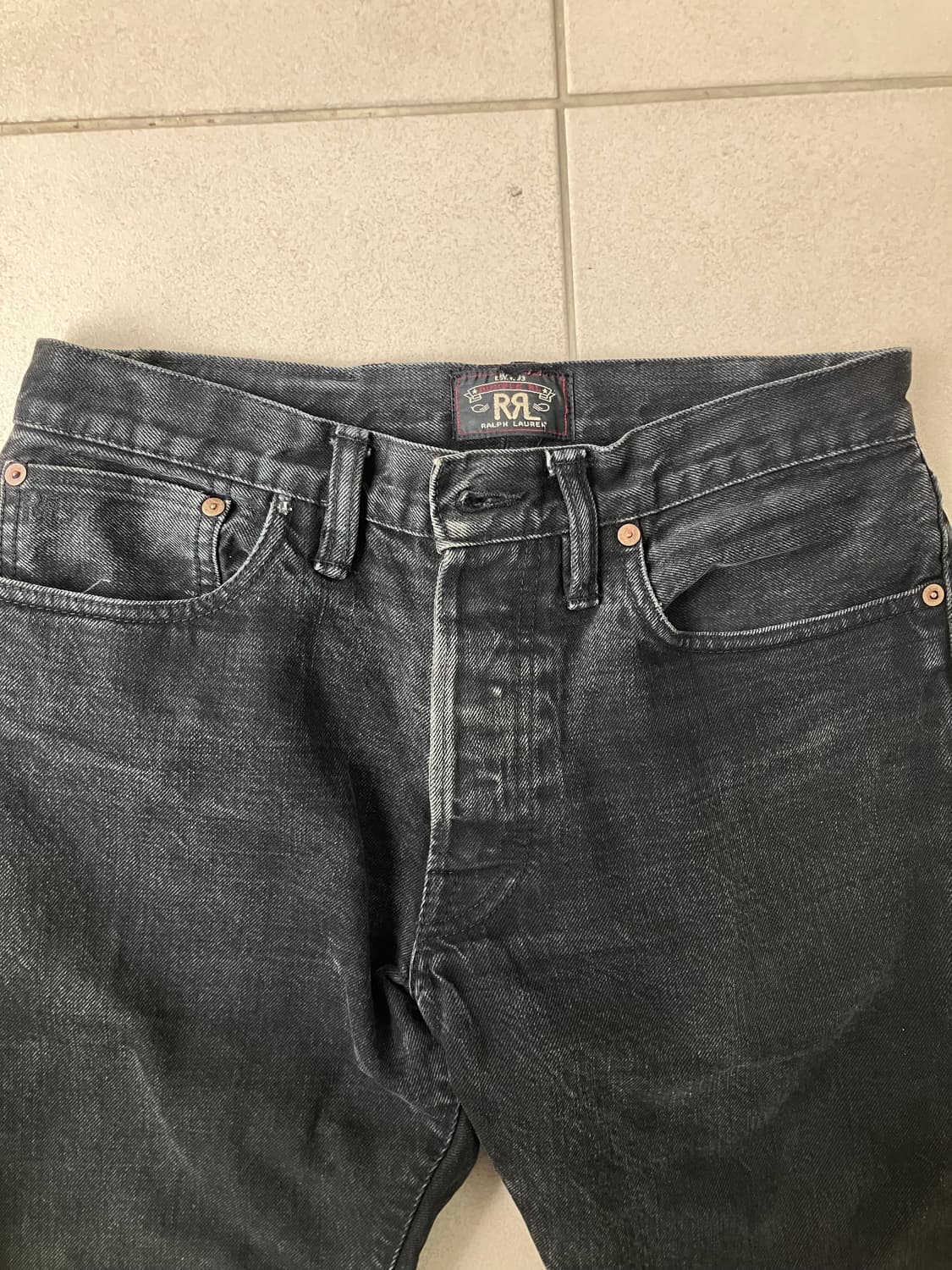 RRL 미국생산 슬림핏 흑청 데님 상품이미지2