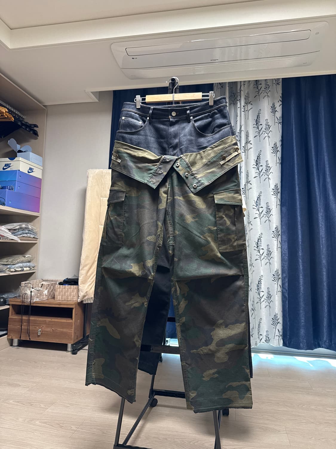 앤더슨벨 초회판 카모플라쥬 더블 웨이스트 워크 와이드 레그 진 34 상품이미지7