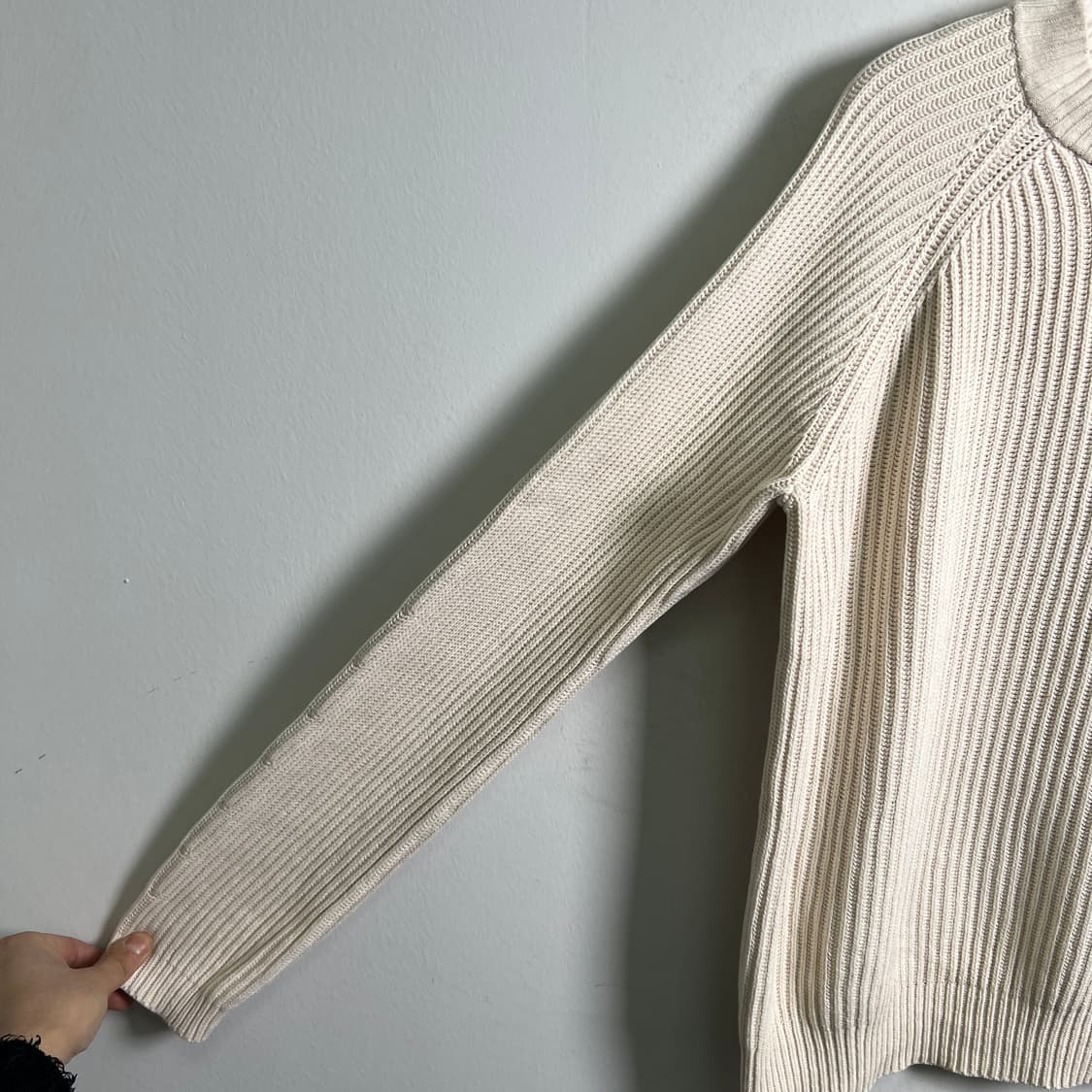 아페쎄 아이보리 래글런 크루넥 니트 S 상품이미지7