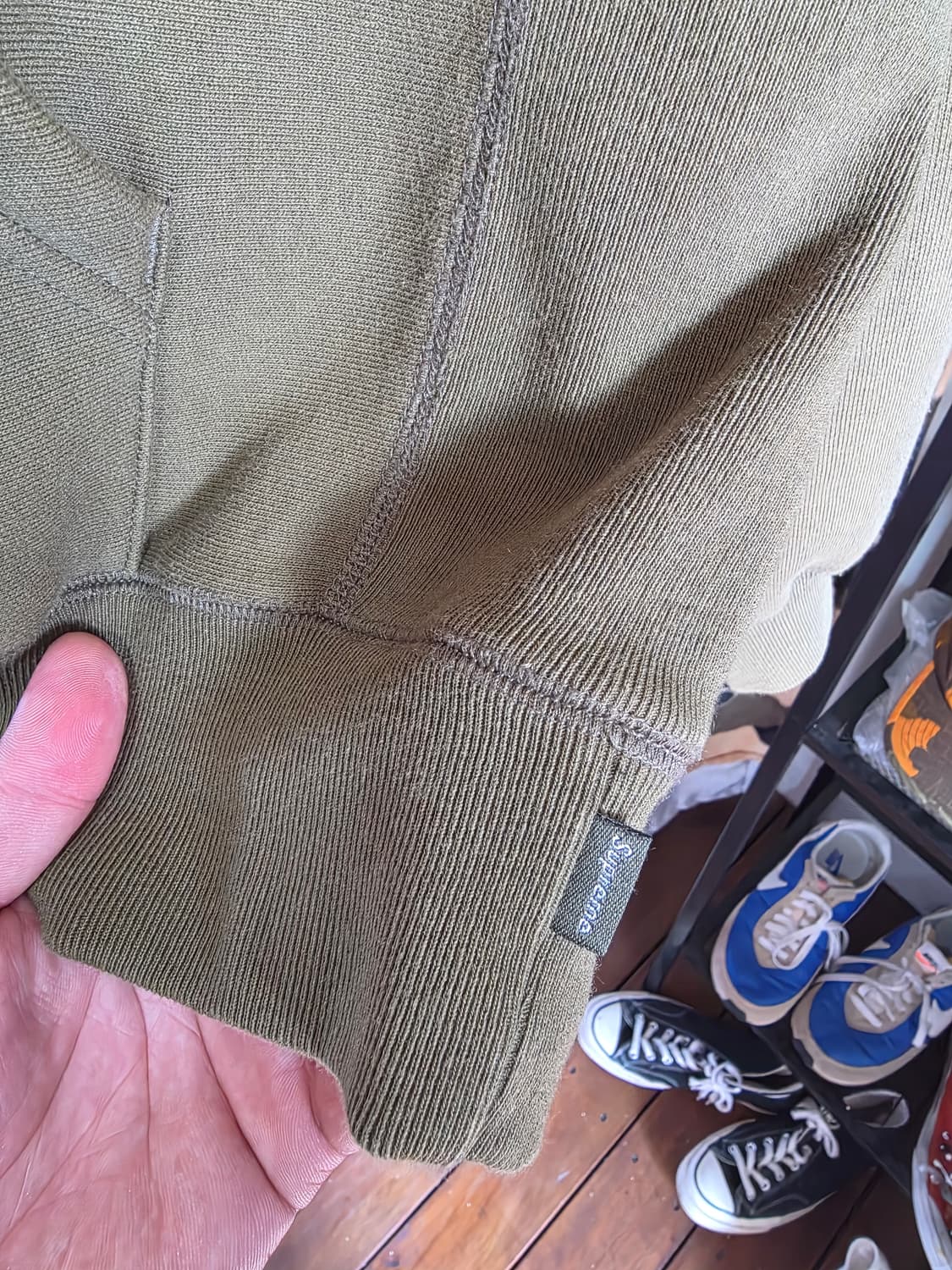 슈프림 바시티 후드 스웨트셔츠 다크 올리브 - 23FW M size 상품이미지2