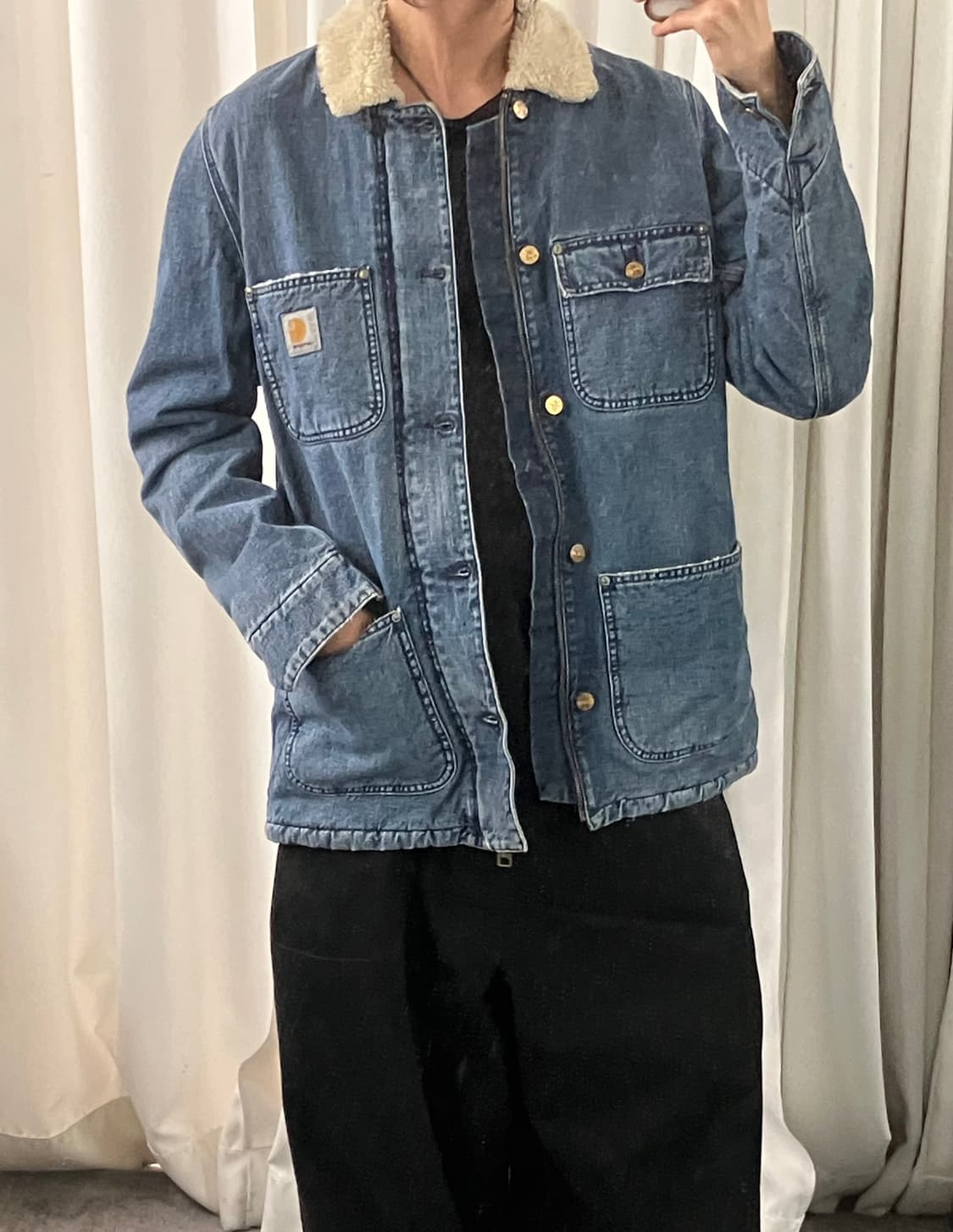 칼하트 윕 쉐르파 데님 피닉스 코트 M 상품이미지8