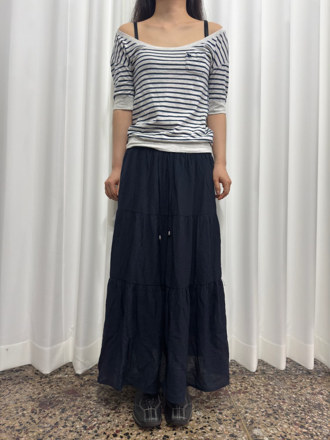 navy mori long skirt 상품이미지2