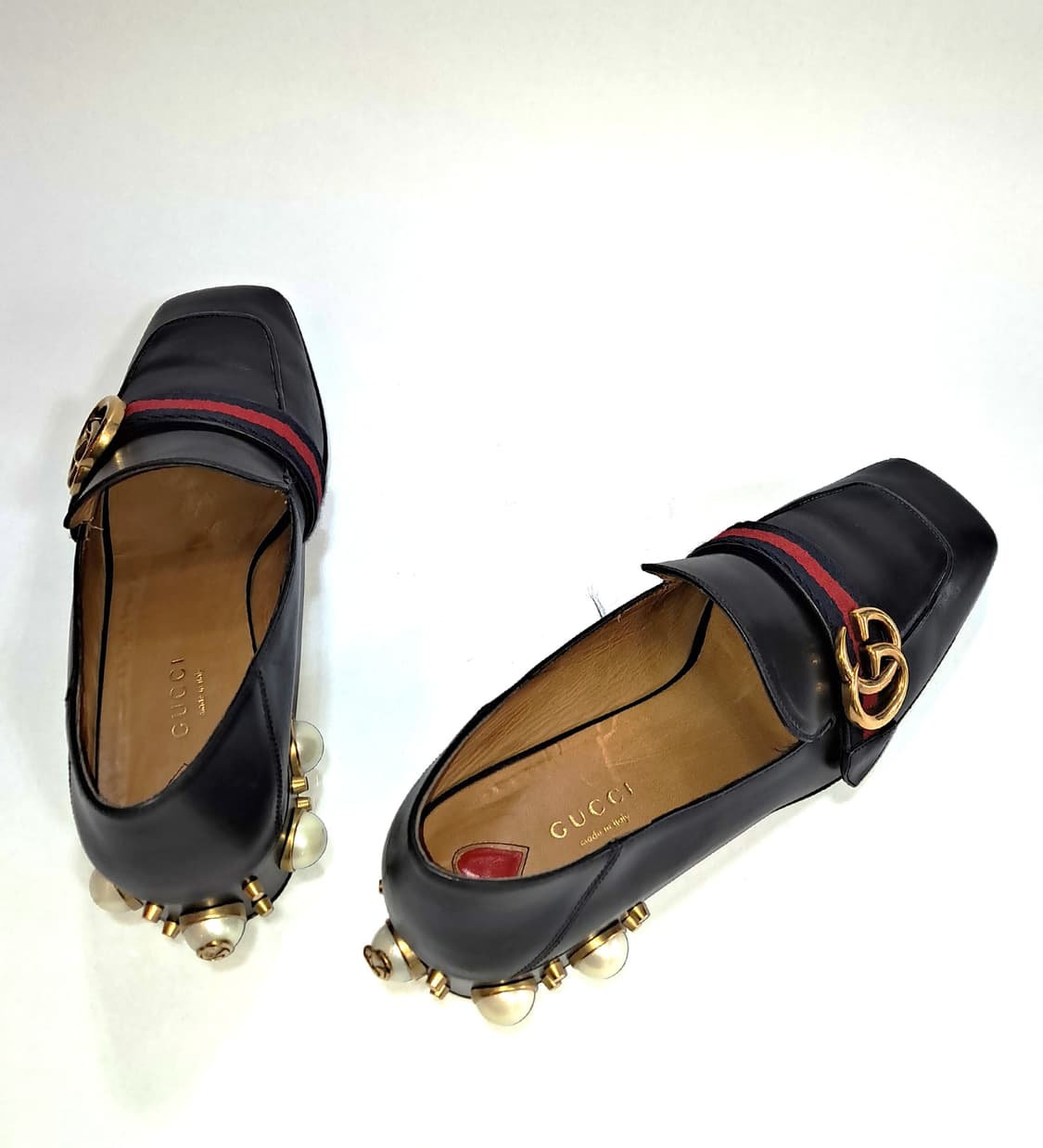 Gucci Leather Mid-Heel Loafer 38.5 상품이미지5