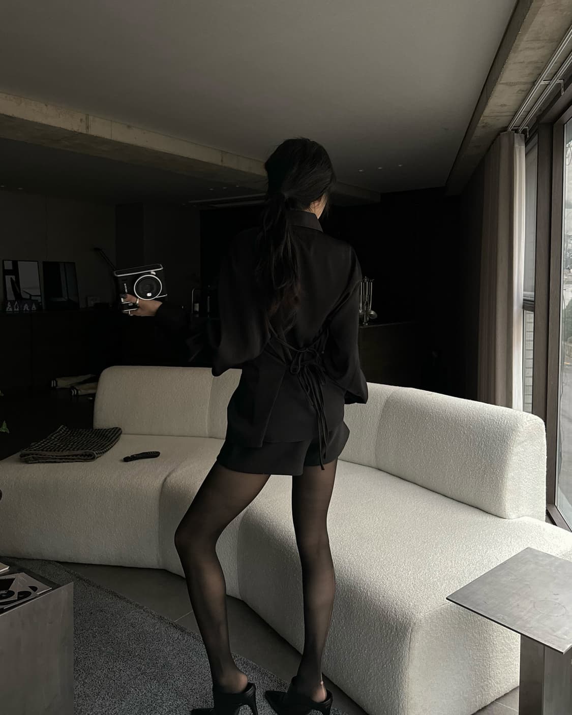 새틴 블랙 셔츠 상품이미지3