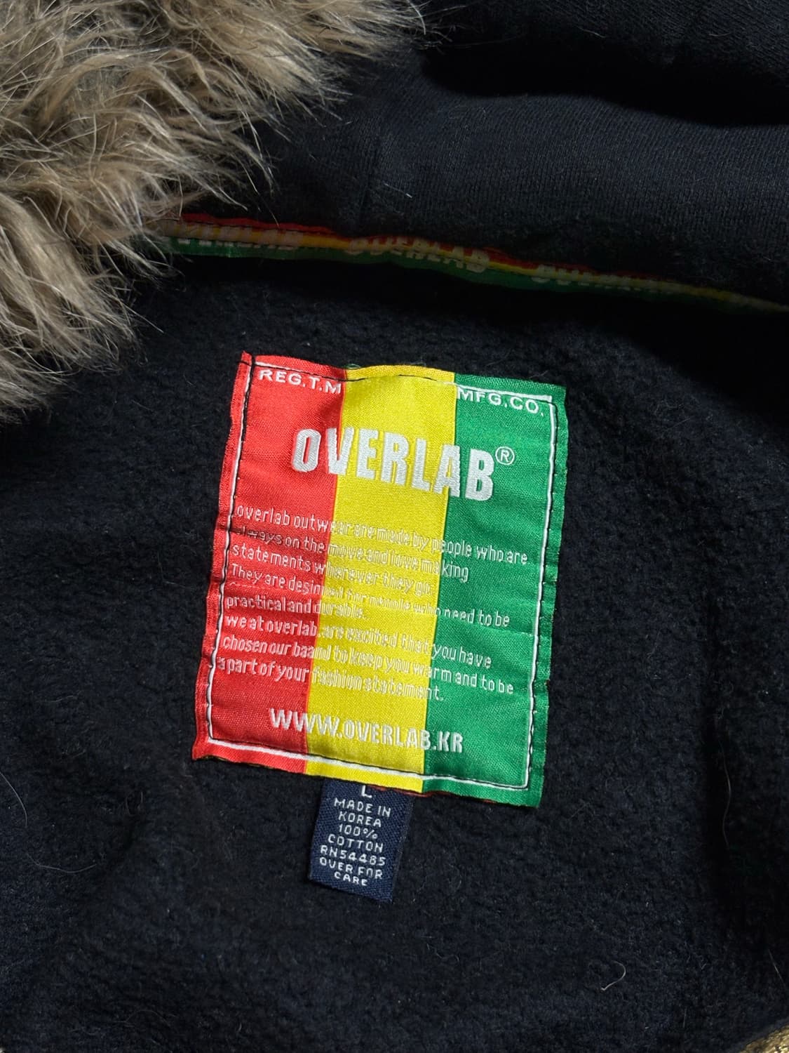 갸루st 오버랩 골드 크라운 투웨이 오버핏 퍼 후드집업 상품이미지5