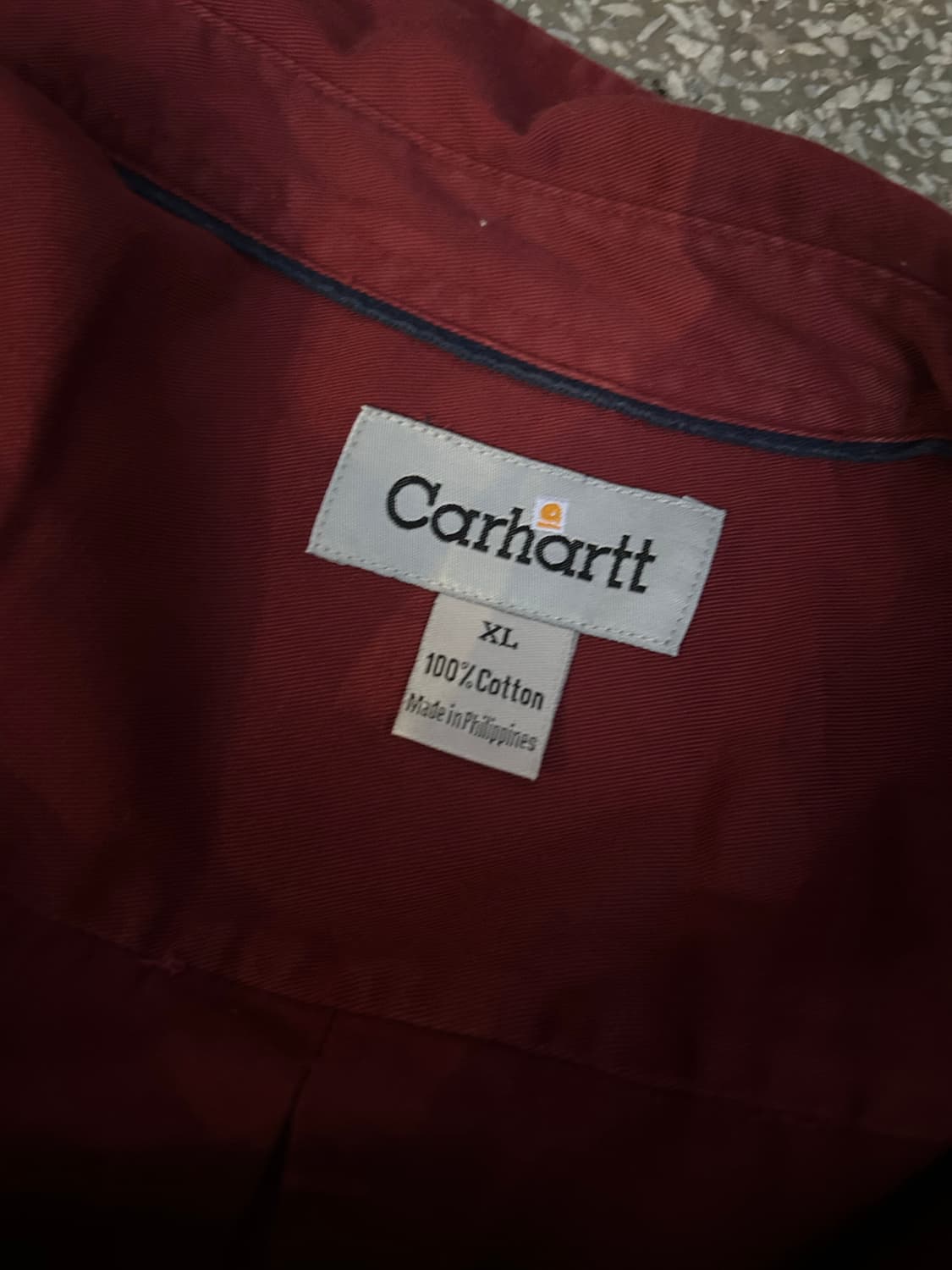 2000s 칼하트 버건디 올드스쿨 로고 셔츠  상품이미지3