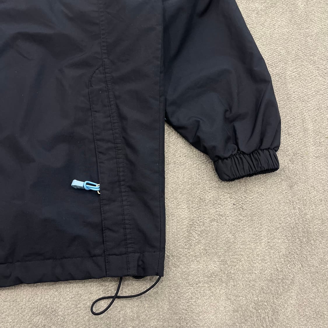 90 아식스 네이비/블루 후드 바람막이 자켓 상품이미지3