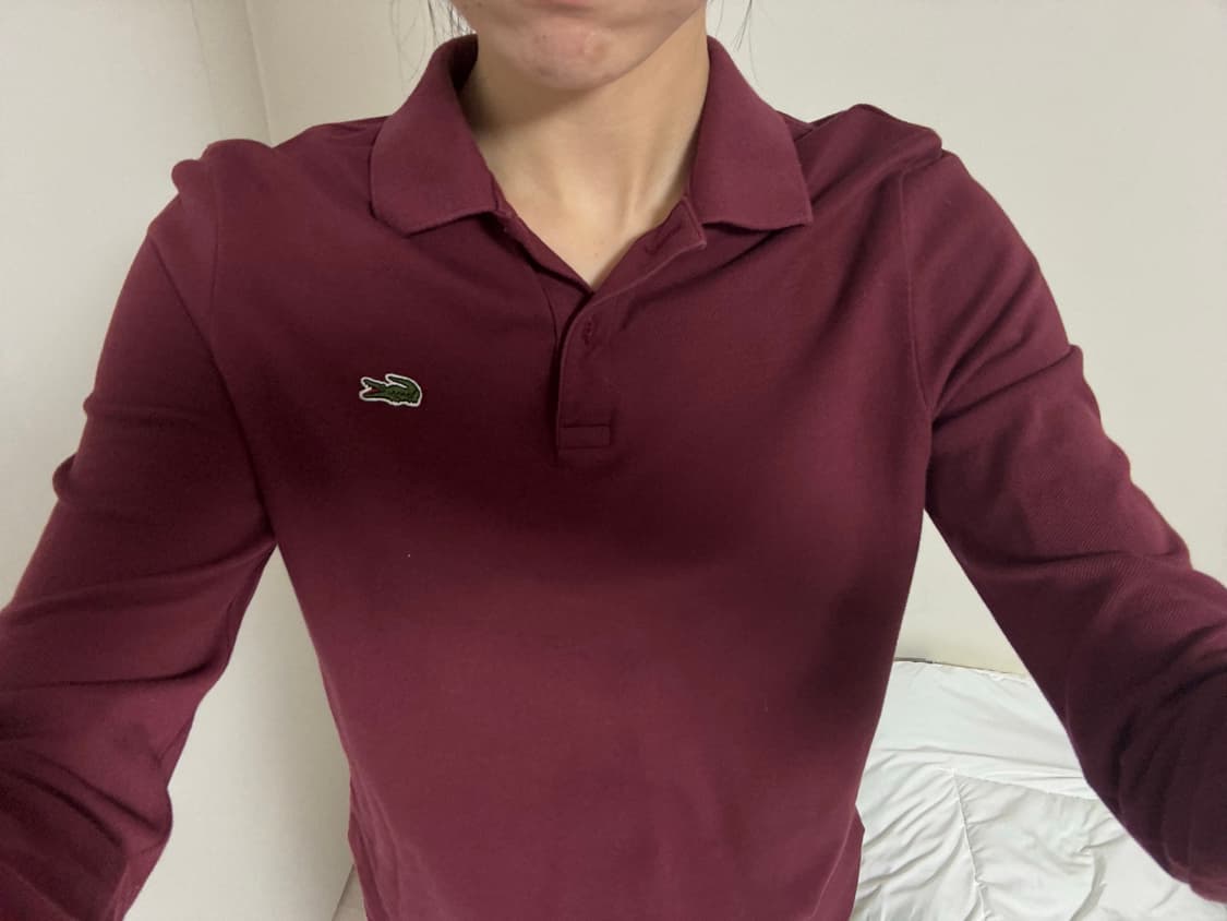 라코스테 버건디 긴팔 카라티 상품이미지3