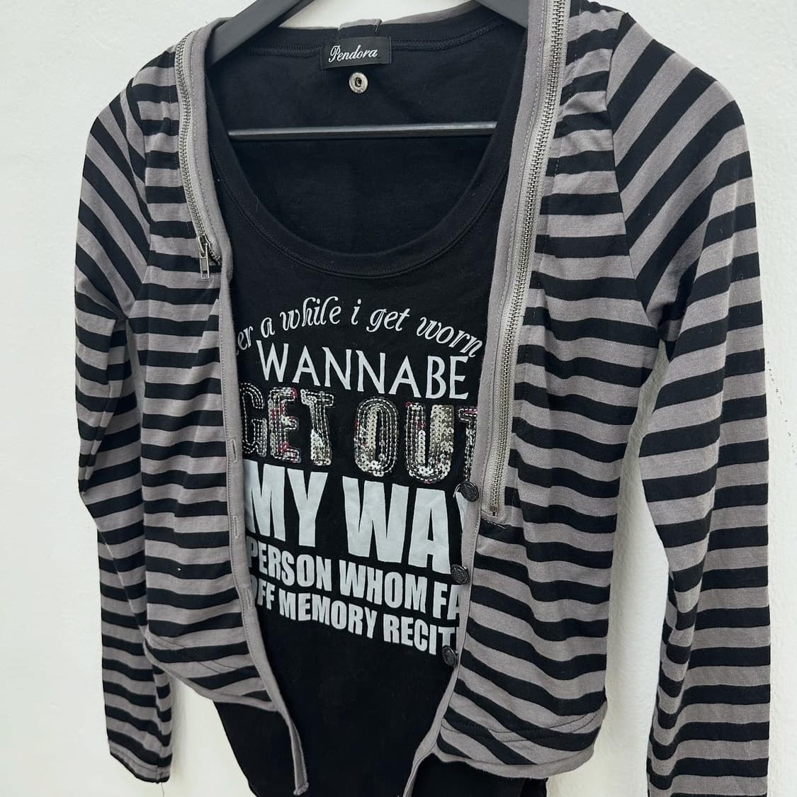 Y2K stripe cardigan long sleeve 상품이미지5