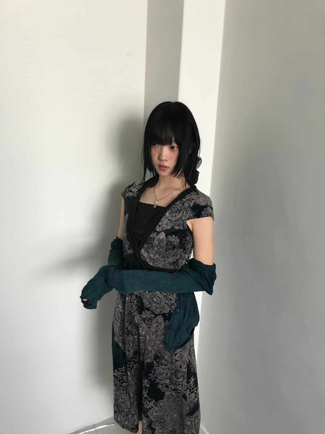 (Vintage)Lace v neck slip dress 상품이미지5