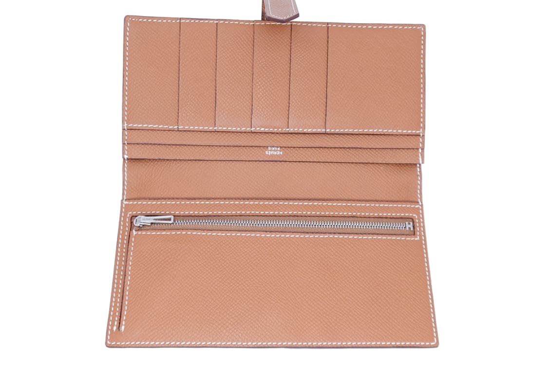 에르메스 베안 소플렛 골드컬러 앱송 은장 장지갑 T각인 카드포켓 5개 상품이미지3