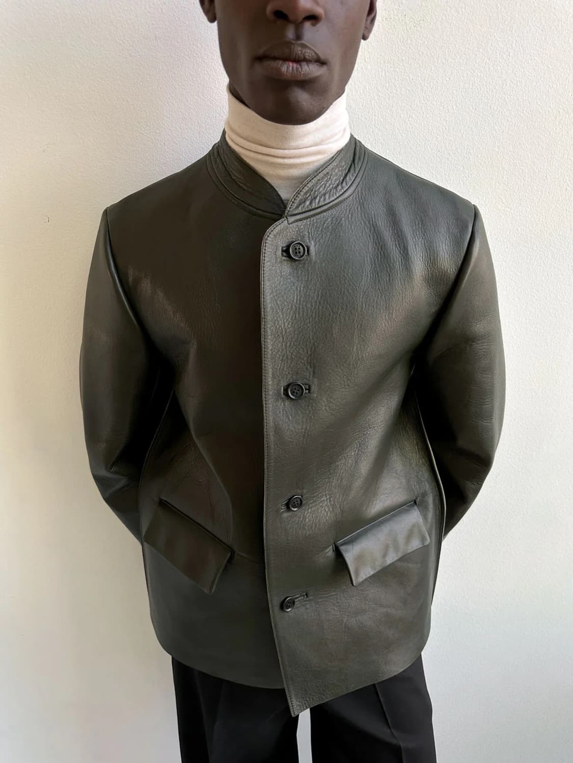 (S)rier bonded leather jacket ivy 상품이미지1