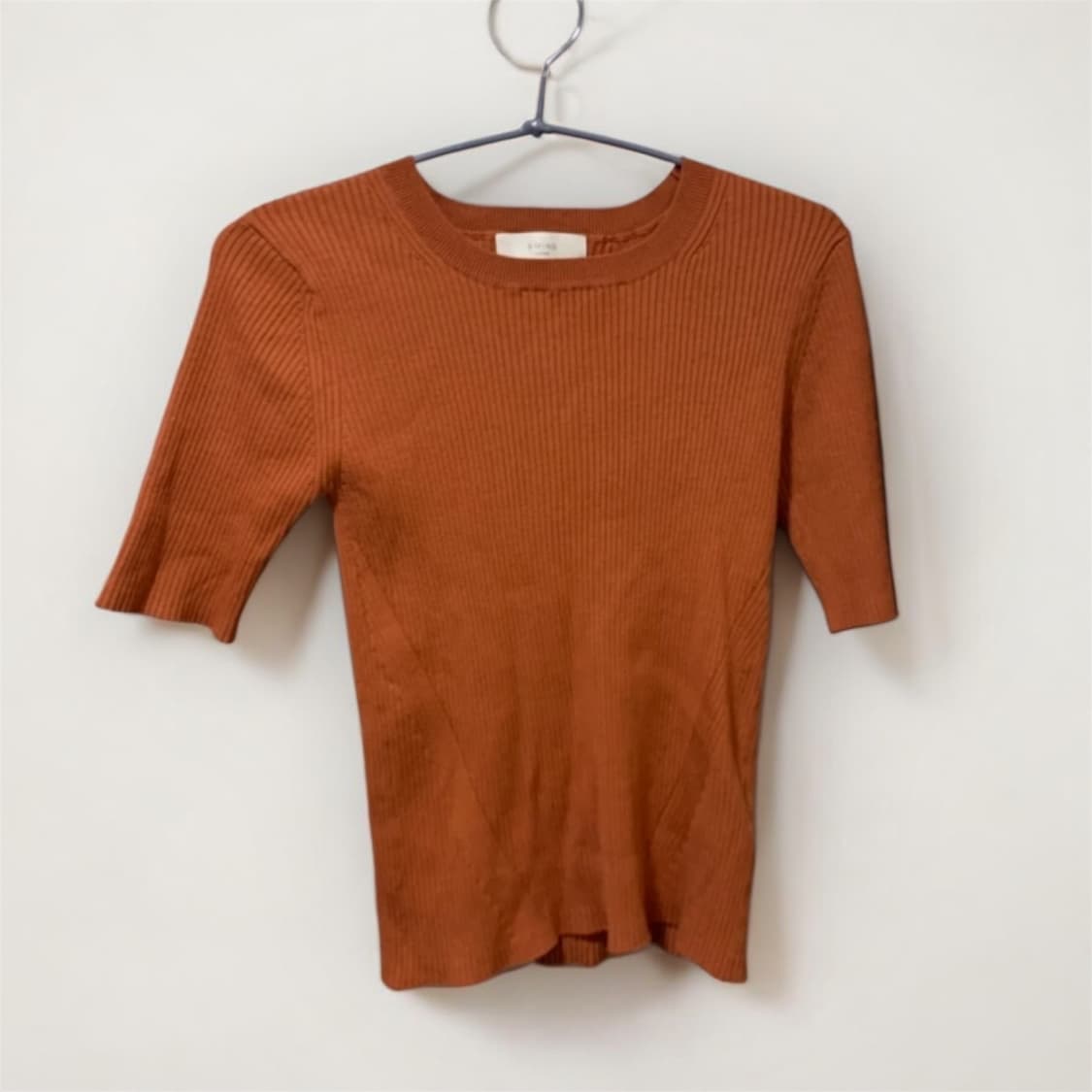 비밍바이 빔즈오렌지 골지 니트 반팔 티 상품이미지1