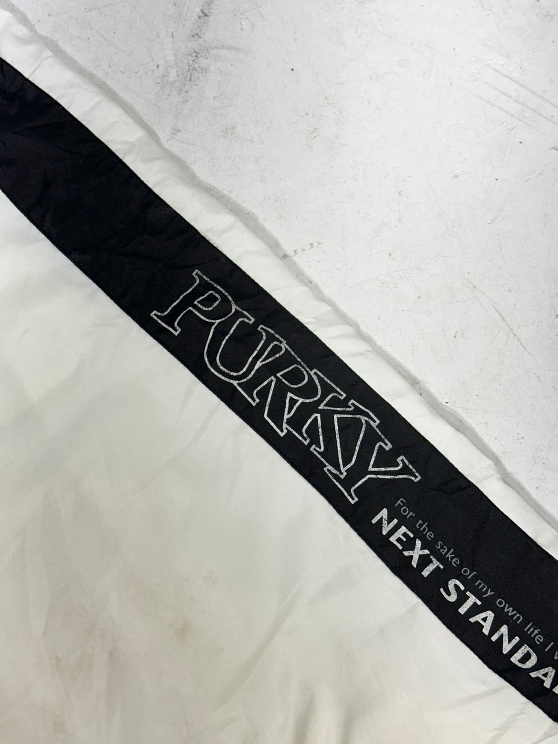 90s 빈티지 purky 와이드 트랙 팬츠 화이트 사이드 라인 팬츠  상품이미지6