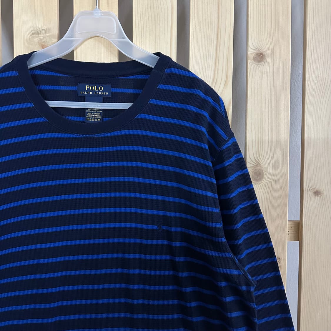 (XL) 폴로 랄프로렌 네이비 스트라이프 와플 롱슬리브 티셔츠 상품이미지5