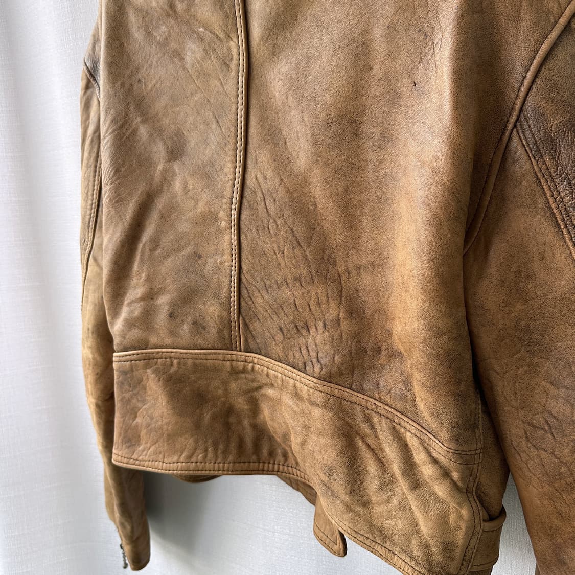Ken Market Made in England 레더 자켓 카멜 M 상품이미지7