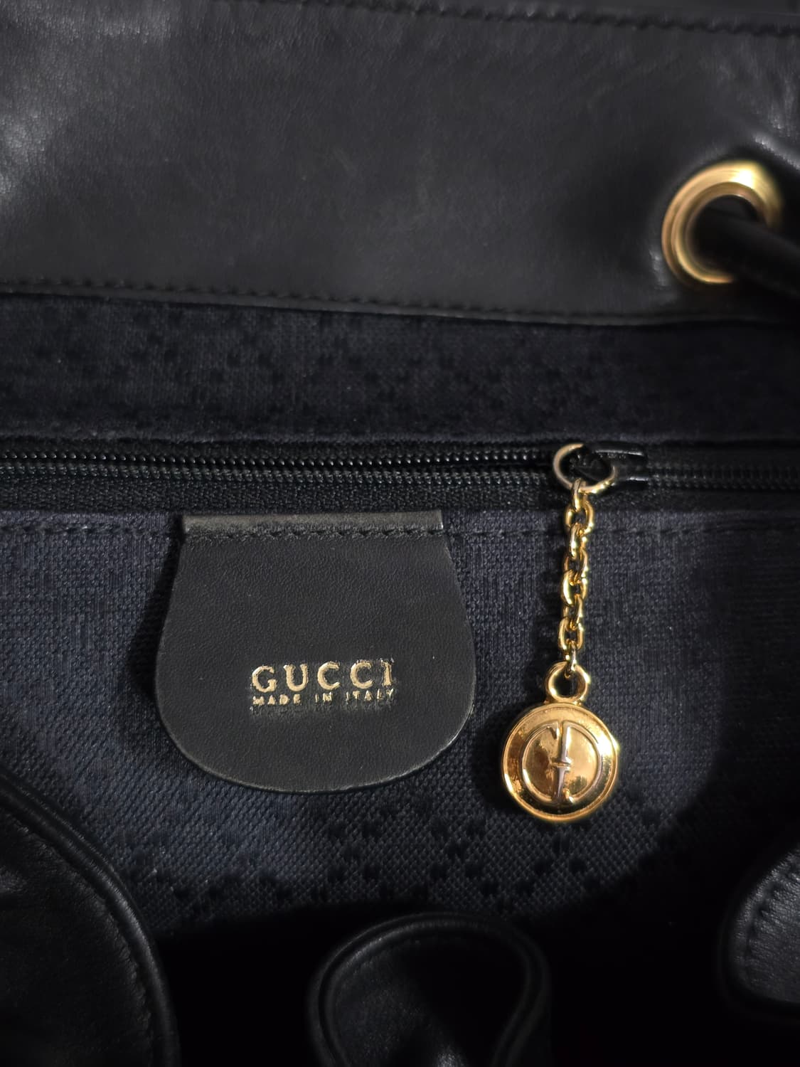 정품 Gucci 구찌 뱀부 백팩 블랙 레더 상품이미지9