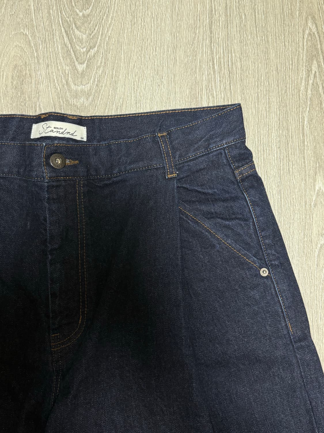 비슬로우 콘밀 원턱 데님 인디고 34 상품이미지2