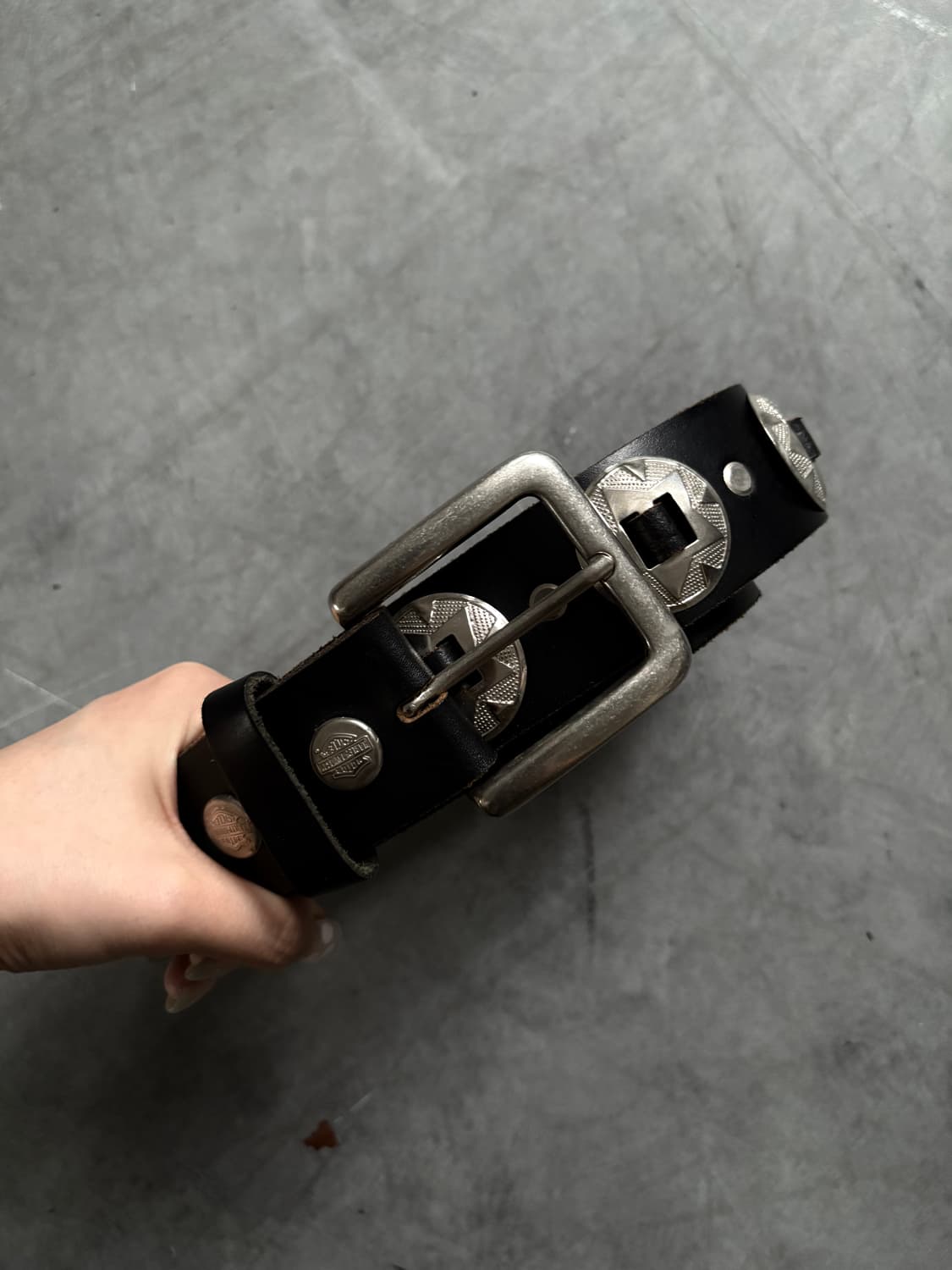 Harley-Davidson 할리 데이비슨 스터드 레더 벨트 상품이미지6