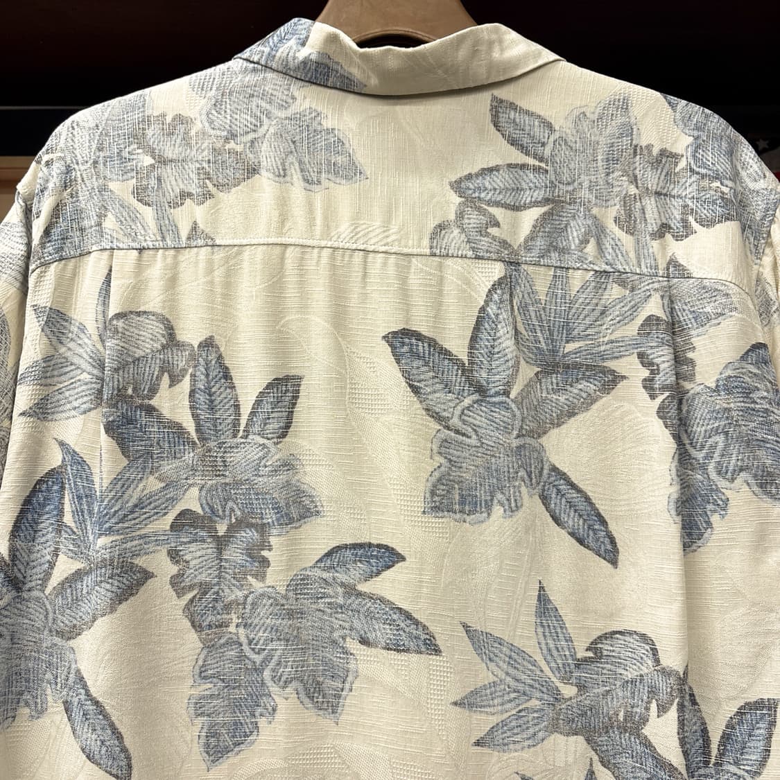 00s 토미바하마 퓨어 실크 플로럴 자카드 하와이안 셔츠 N1271 상품이미지5