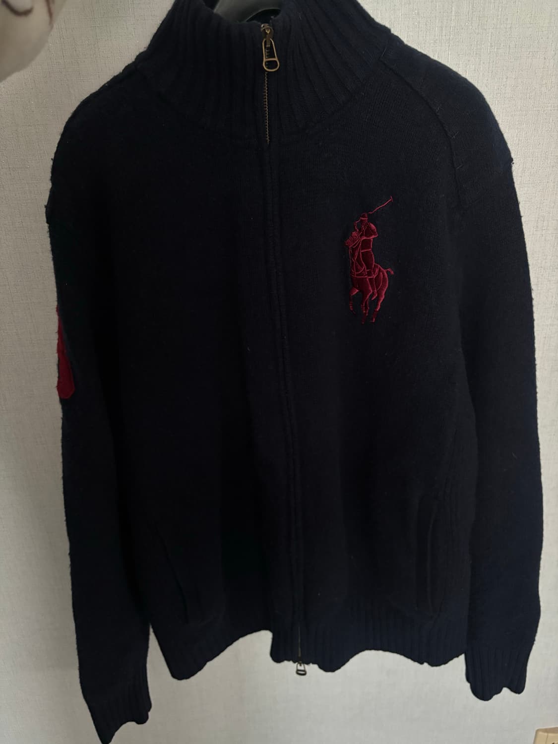 폴로 랄프로렌 빅포니 투웨이 니트집업 네이비 상품이미지3