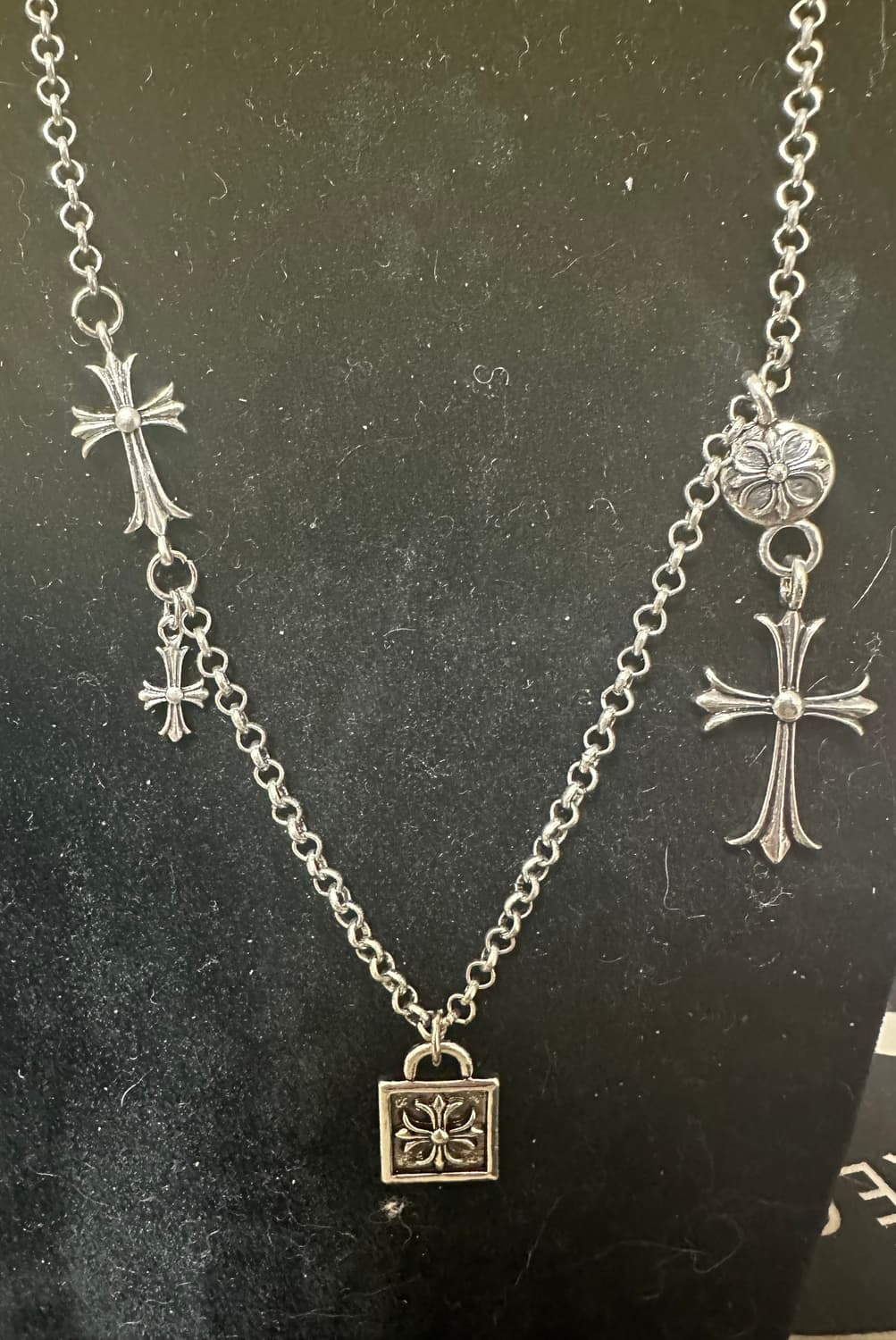 크롬스타일 크로스 실버 목걸이 남여공용 상품이미지2