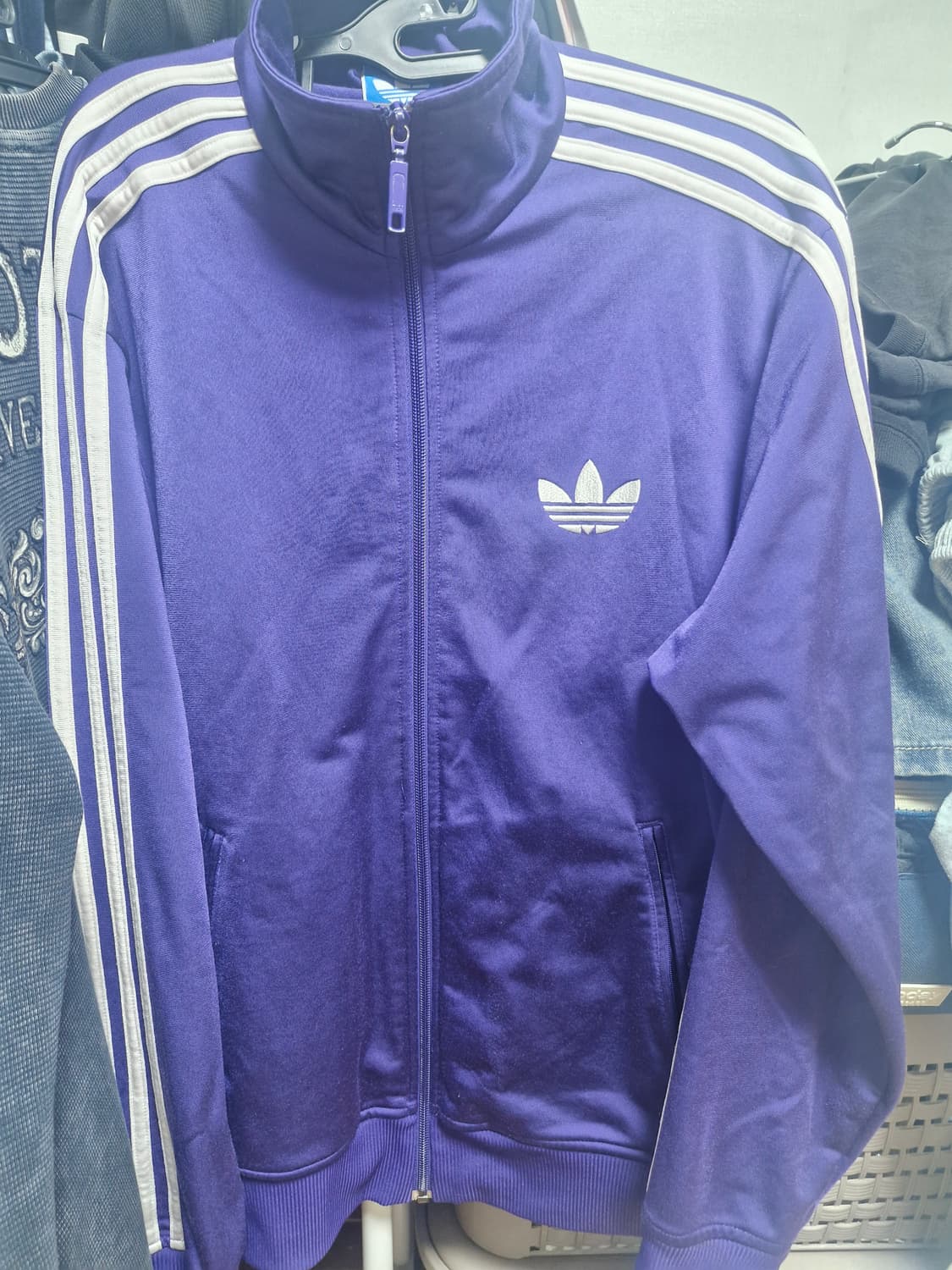 아디다스 정품 구형파이어버드(구파)져지 보라흰색 100 상품이미지1