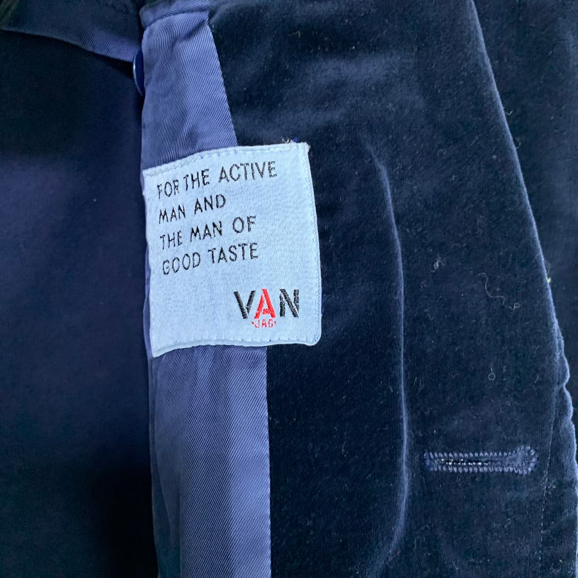 VANJAC 반자켓 빈티지 벨벳 블레이저 자켓 네이비 남녀공용 상품이미지6