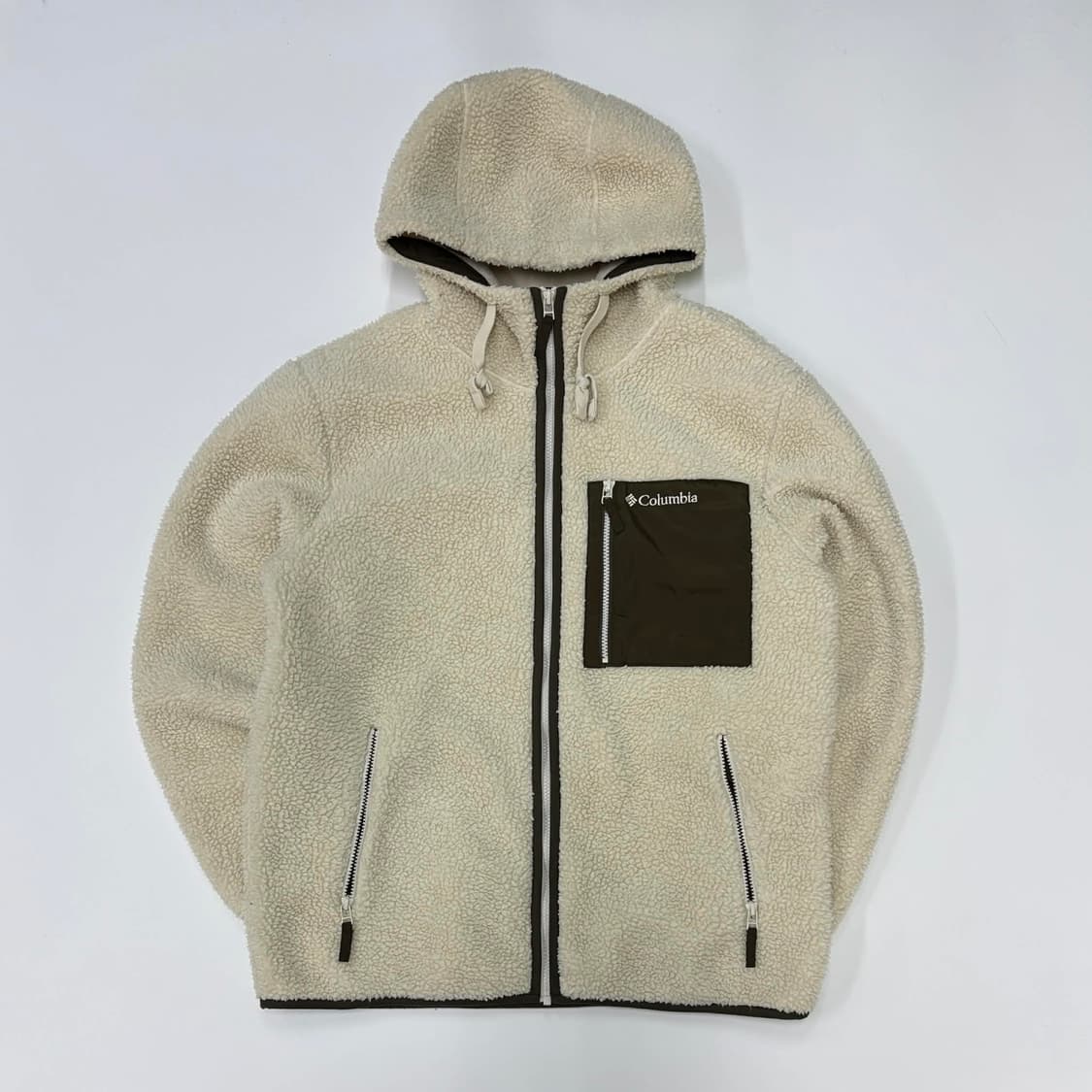 컬럼비아 초코브라운 포켓 플리스 자켓 후드집업 뽀글이 희귀져지(XL) 상품이미지2