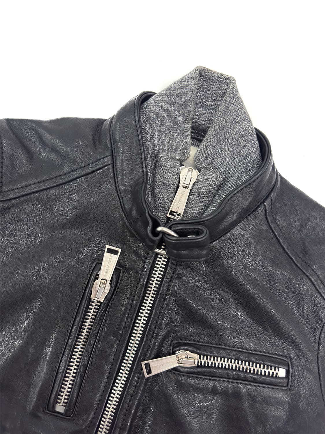 Dsquared2 Black Leather Biker Jacket/ 38 상품이미지7