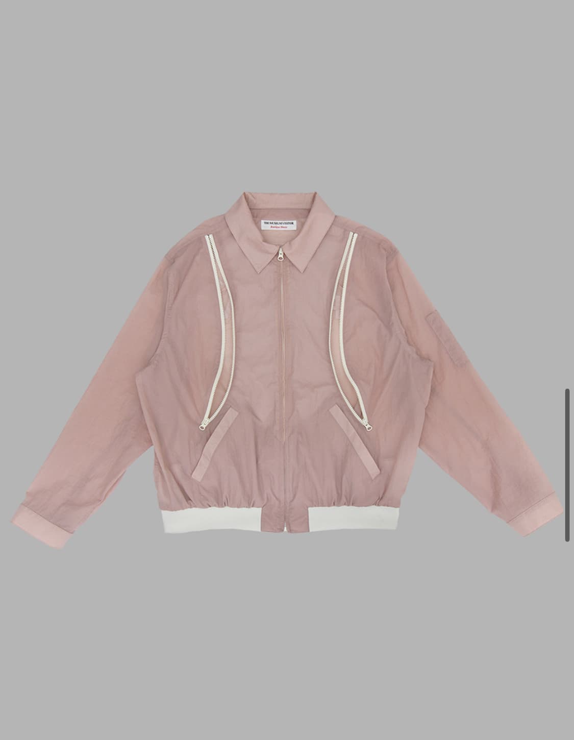 커브드 지퍼 바람막이 핑크 CURVED ZIPPER WINDBREAKER 상품이미지3