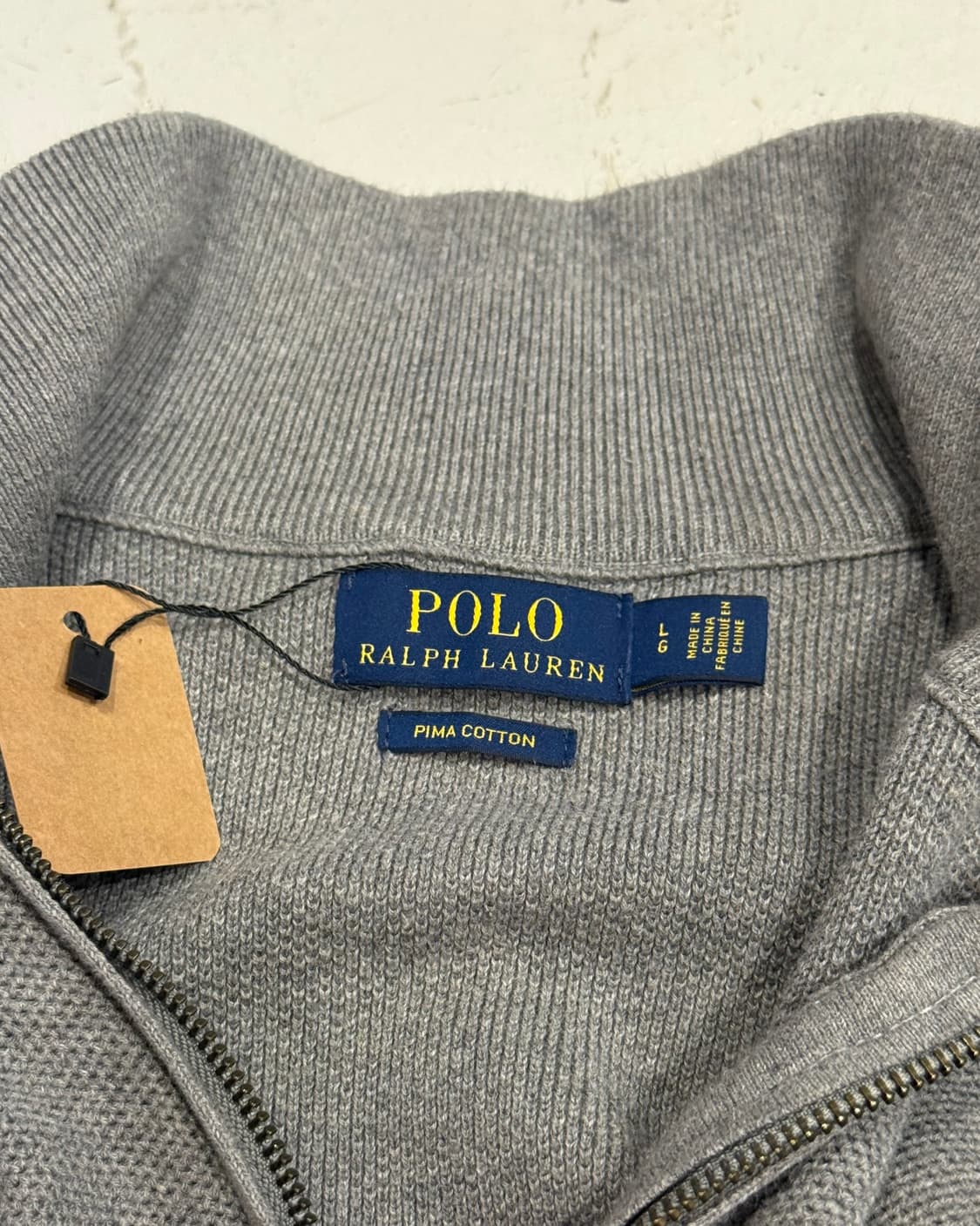 폴로 신형 그레이 하프집업 피마코튼 니트 상품이미지3