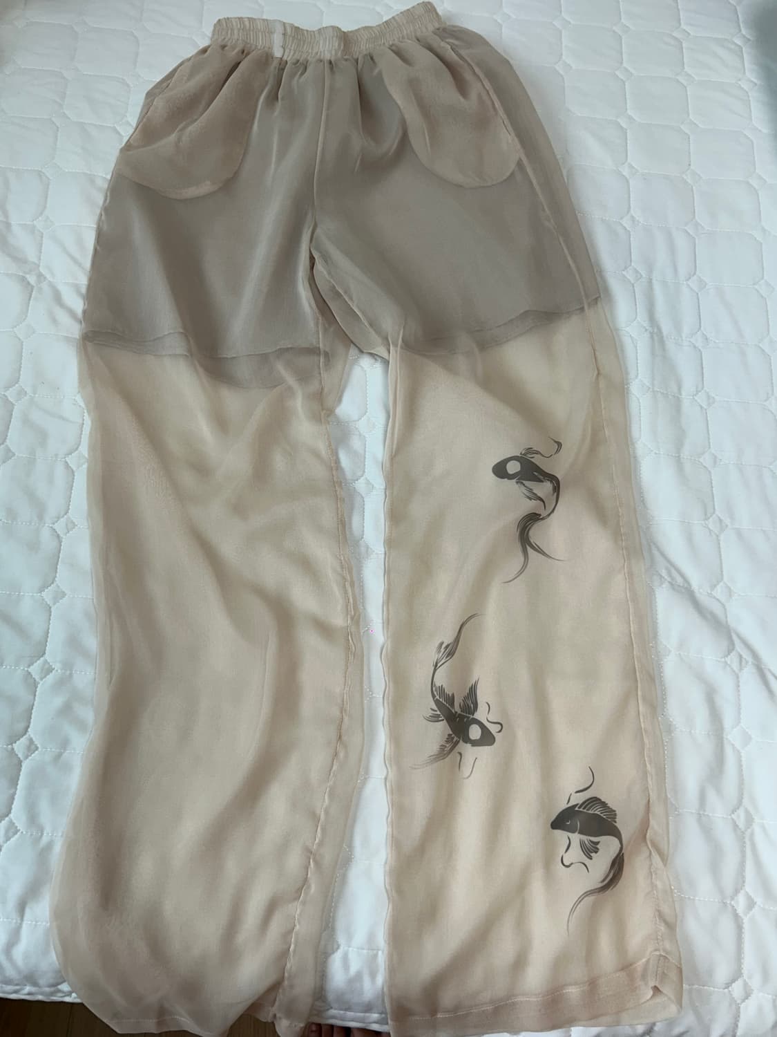 디파블로 베이지 시스루 팬츠 Beige see through pants 상품이미지6