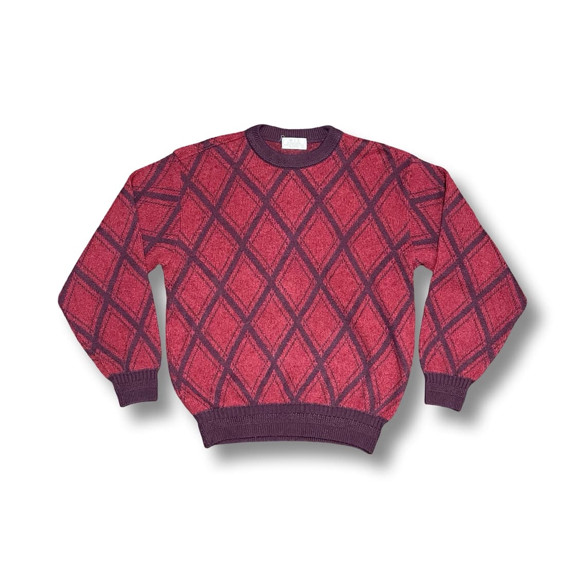 [M] 일본빈티지 다이아몬드 패턴 니트 스웨터 상품이미지1