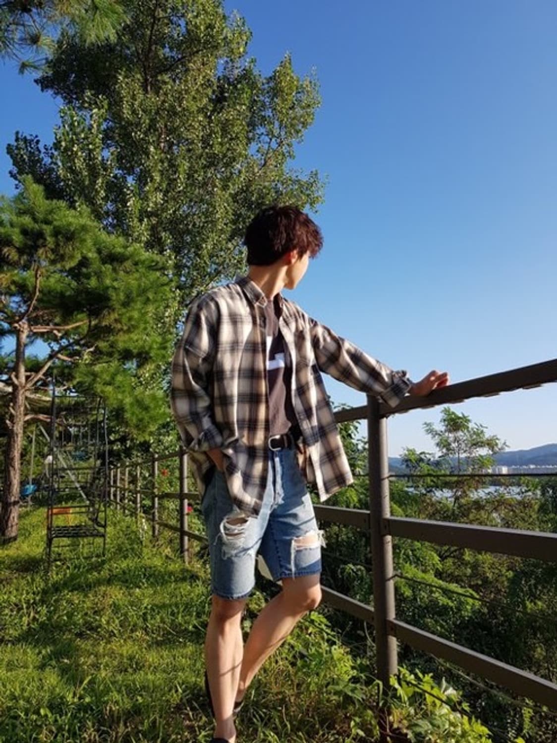쟈니웨스트 체크 셔츠 엔시티 도영 몬스타엑스 기현 상품이미지4