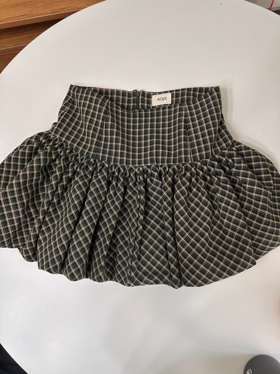 아옵트 BALLOON MINI SKIRT - GREEN CHECK 상품이미지1