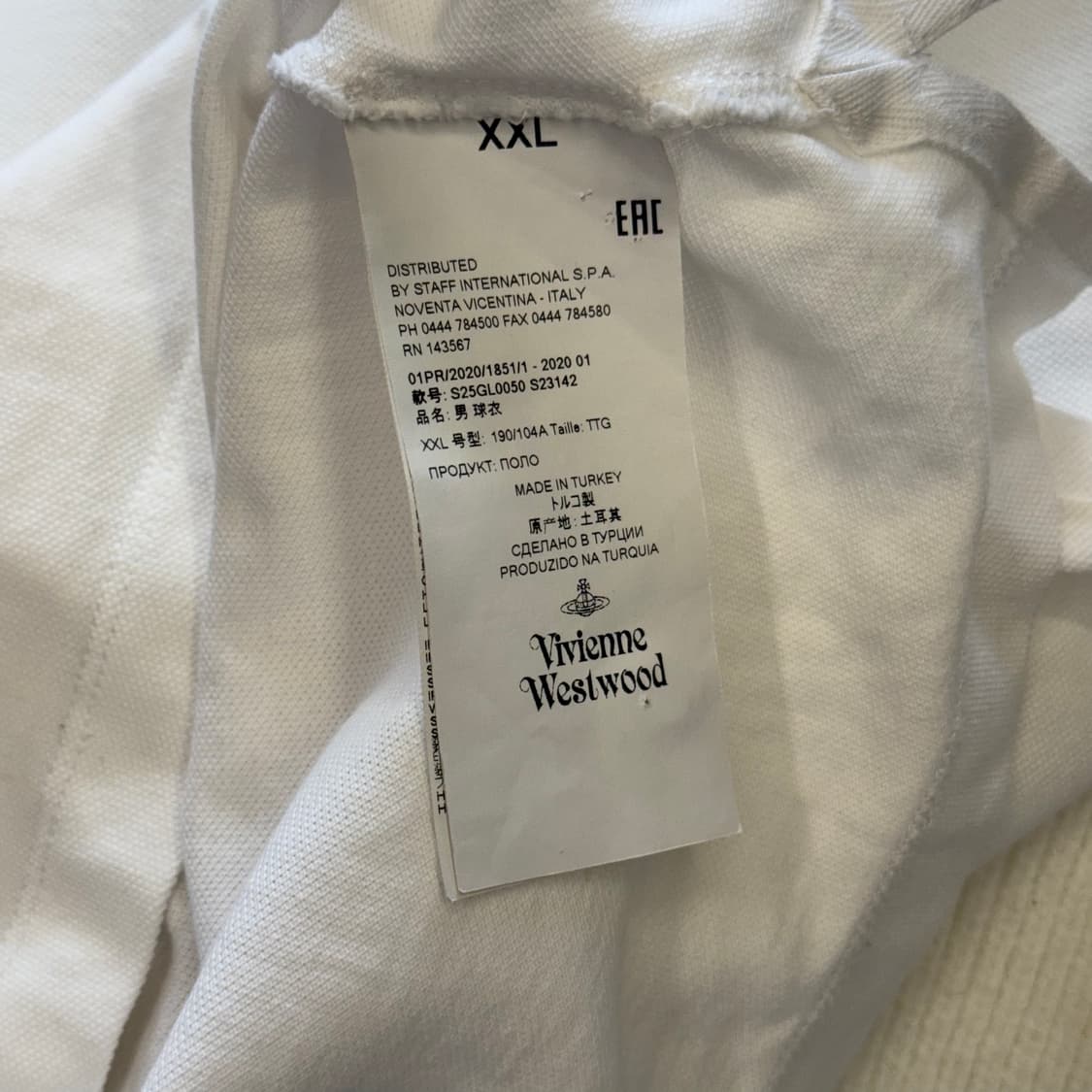 XXL 비비안 웨스트우드 화이트 카라 반팔티 상품이미지5