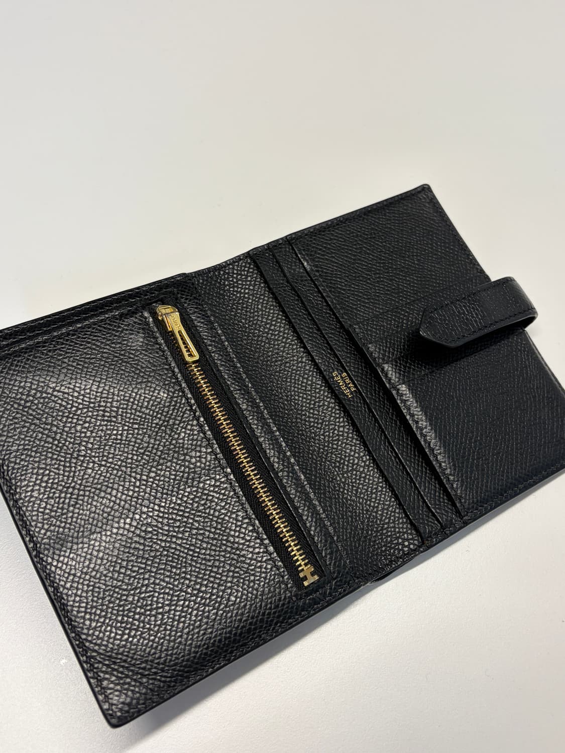 에르메스 베안 반지갑 블랙 금장 상품이미지7