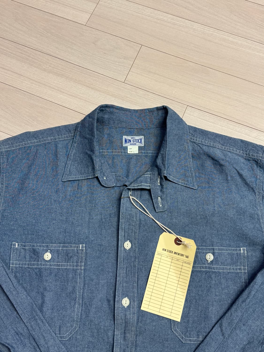 브론슨 논스탁 샴브레이셔츠 코리안 버전 - L사이즈 상품이미지2