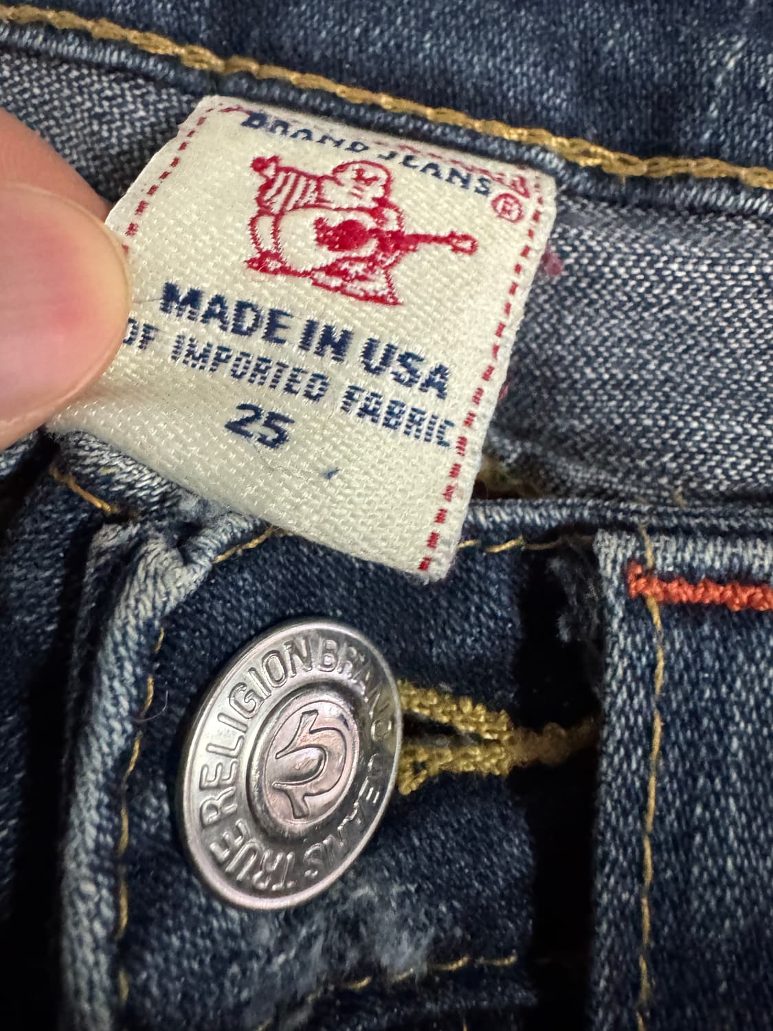 여성 트루릴리젼 찢청 빈티지 워싱 부츠컷 데님팬츠 29.1인치 상품이미지3