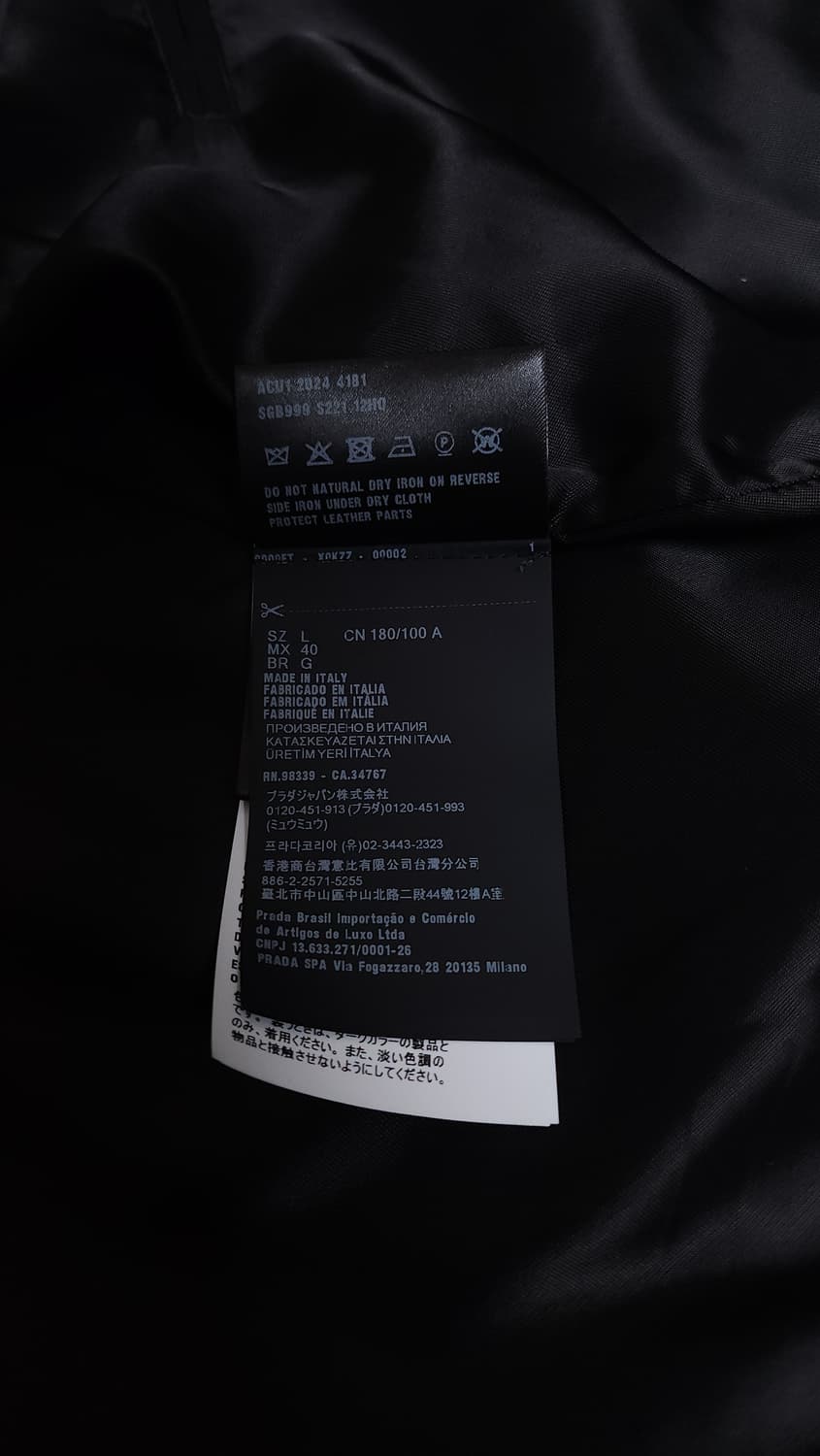 [L] 프라다 벨벳 블루종 자켓 블랙 상품이미지6