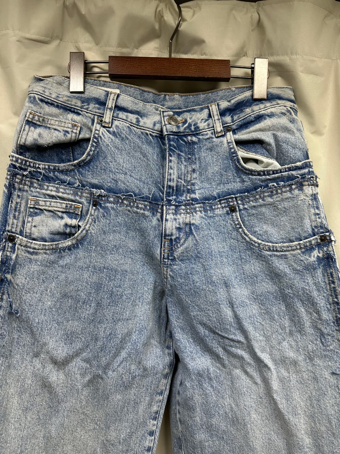 자라 연청 레이어드 데님 상품이미지2