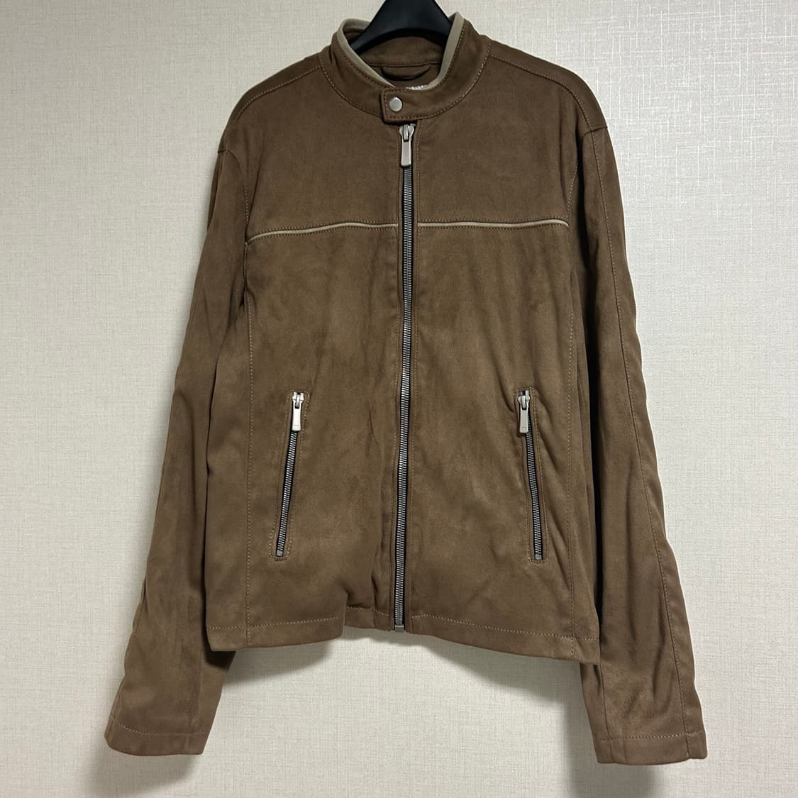 자라 스웨이드 자켓 블루종 집업 점퍼 브라운 S 상품이미지5