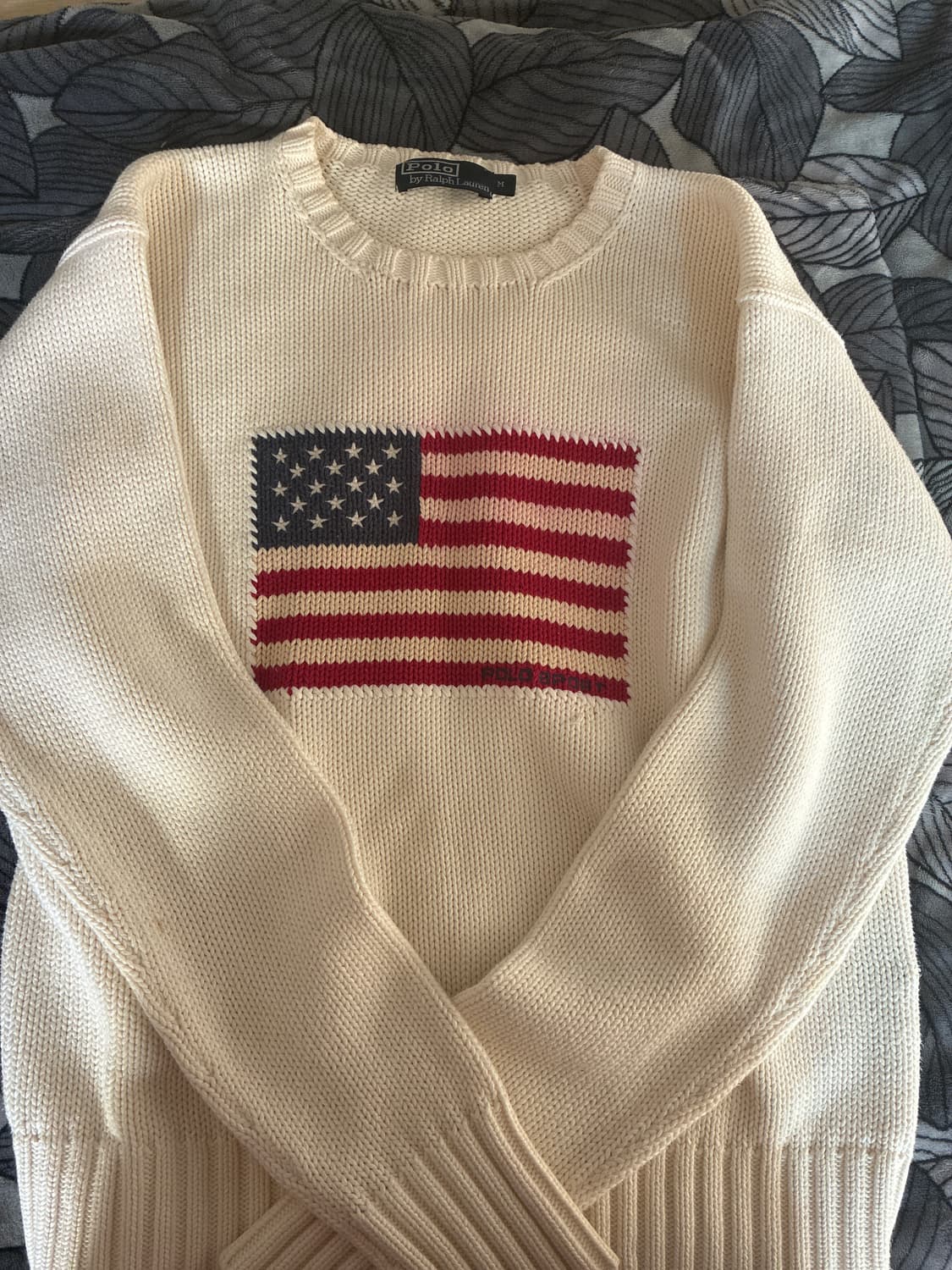 폴로 성조기 니트 아이보리 상품이미지1