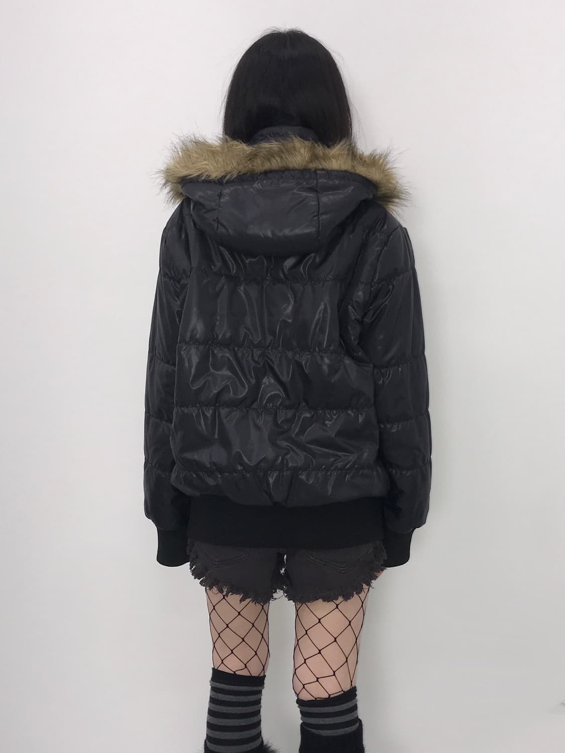 'Grail' Glosy Fur Hood Padded Jacket 상품이미지3